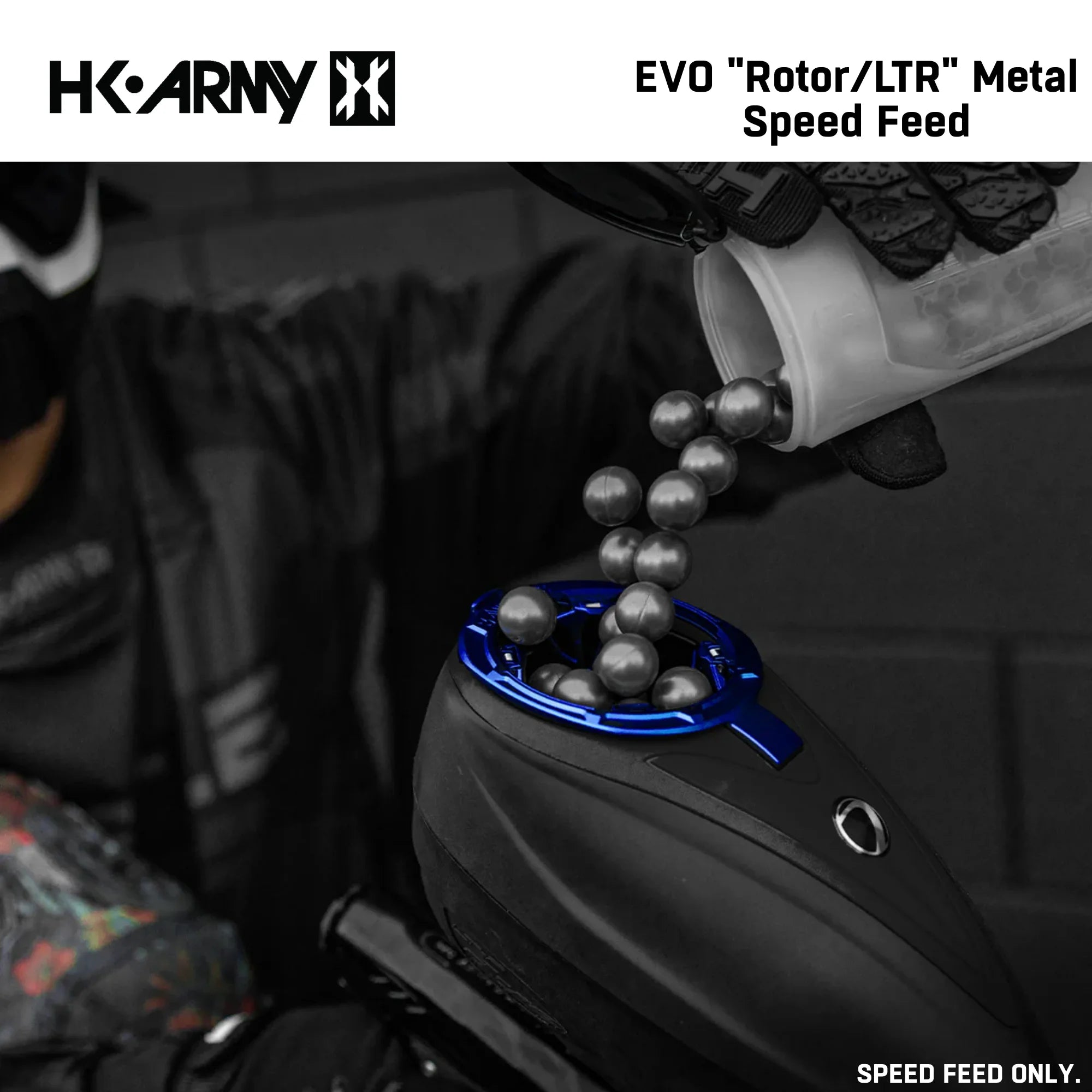 HK Army Evo Pro Metal Speed Feed Paintball Loader Accessory - DYE Rotor / L-TR