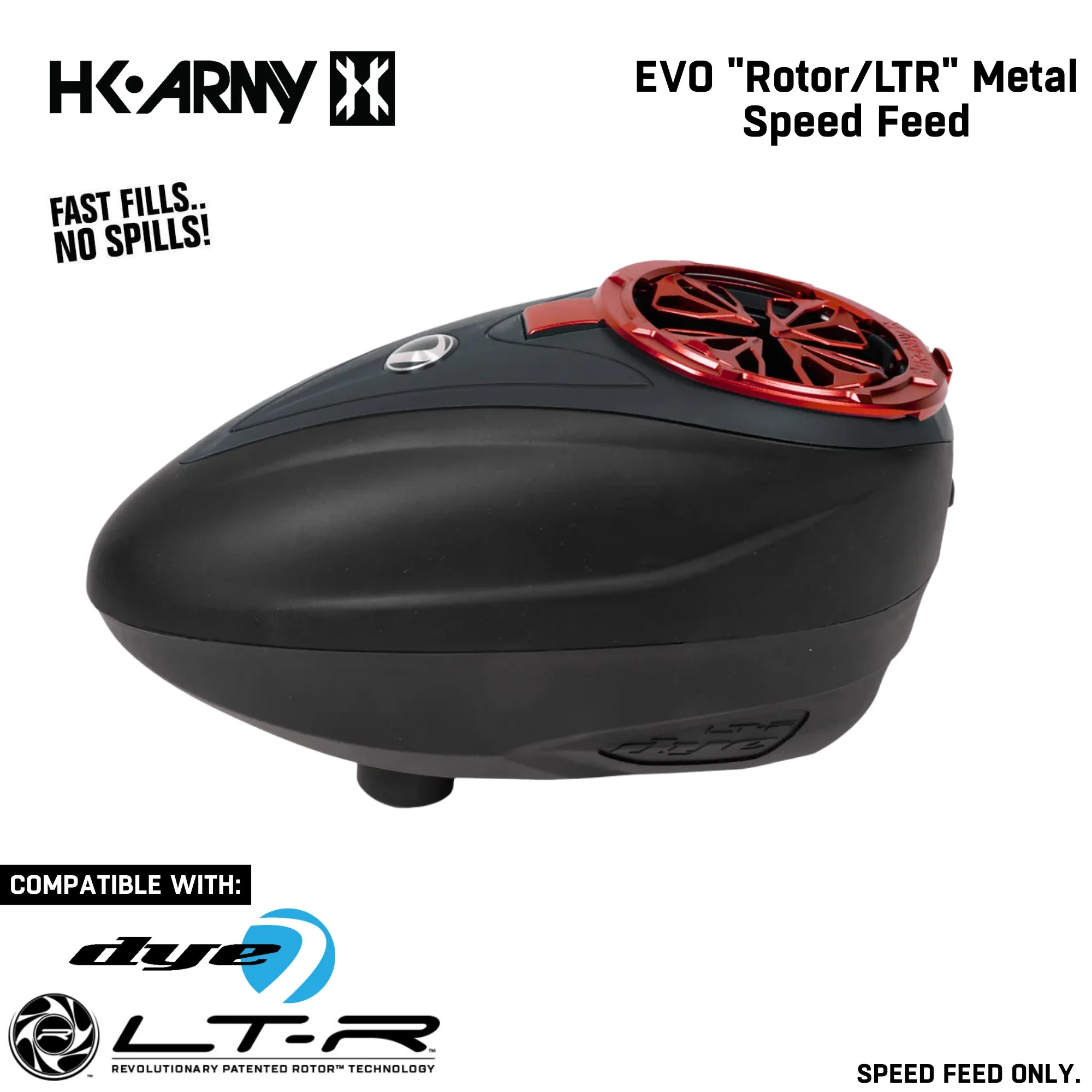 HK Army Evo Pro Metal Speed Feed Paintball Loader Accessory - DYE Rotor / L-TR