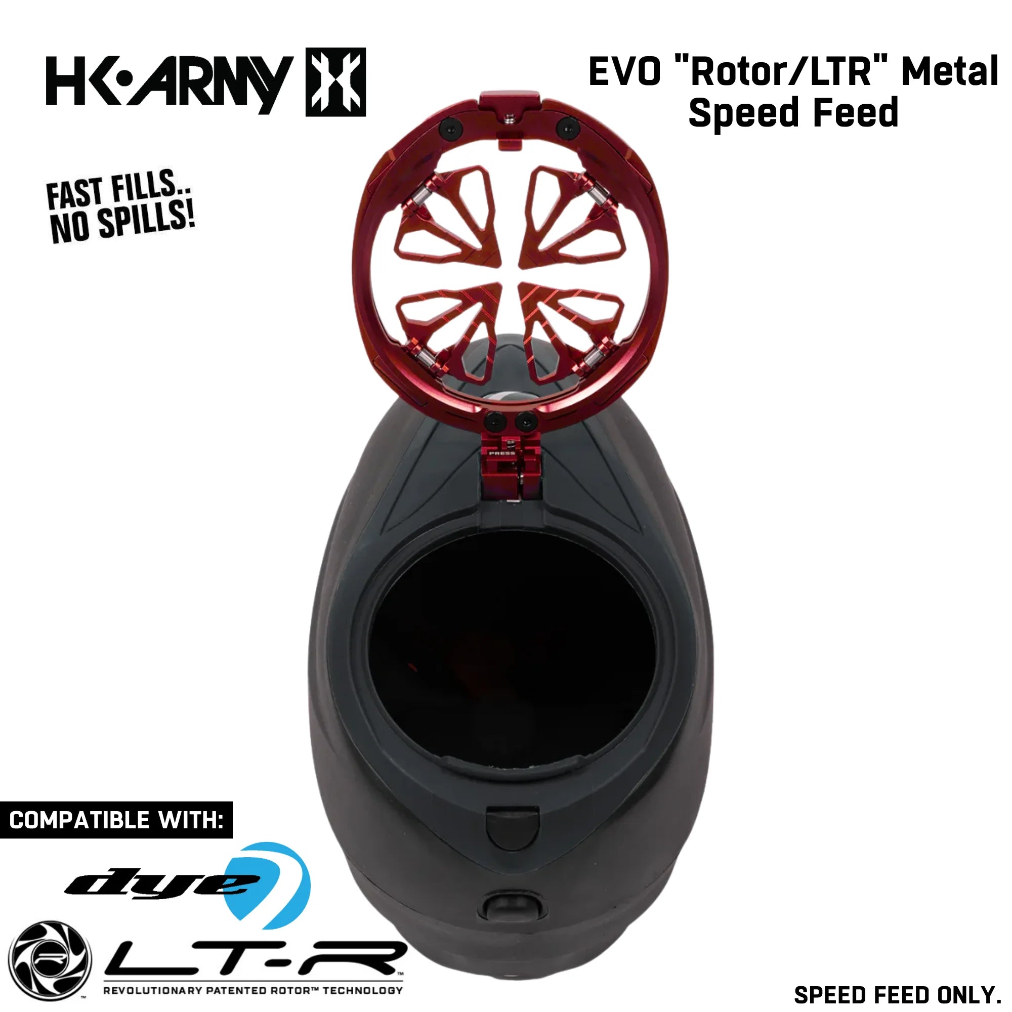 HK Army Evo Pro Metal Speed Feed Paintball Loader Accessory - DYE Rotor / L-TR