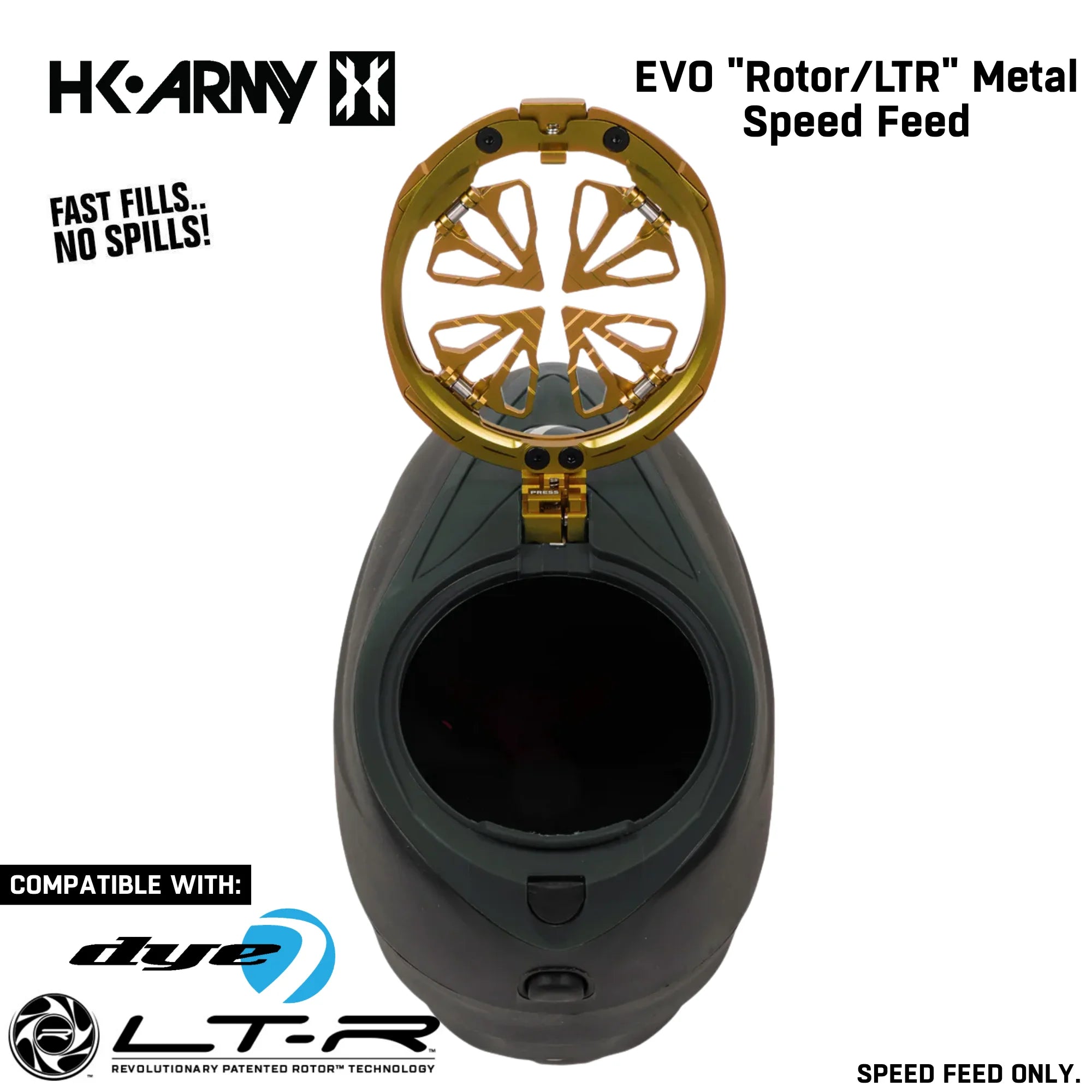 HK Army Evo Pro Metal Speed Feed Paintball Loader Accessory - DYE Rotor / L-TR