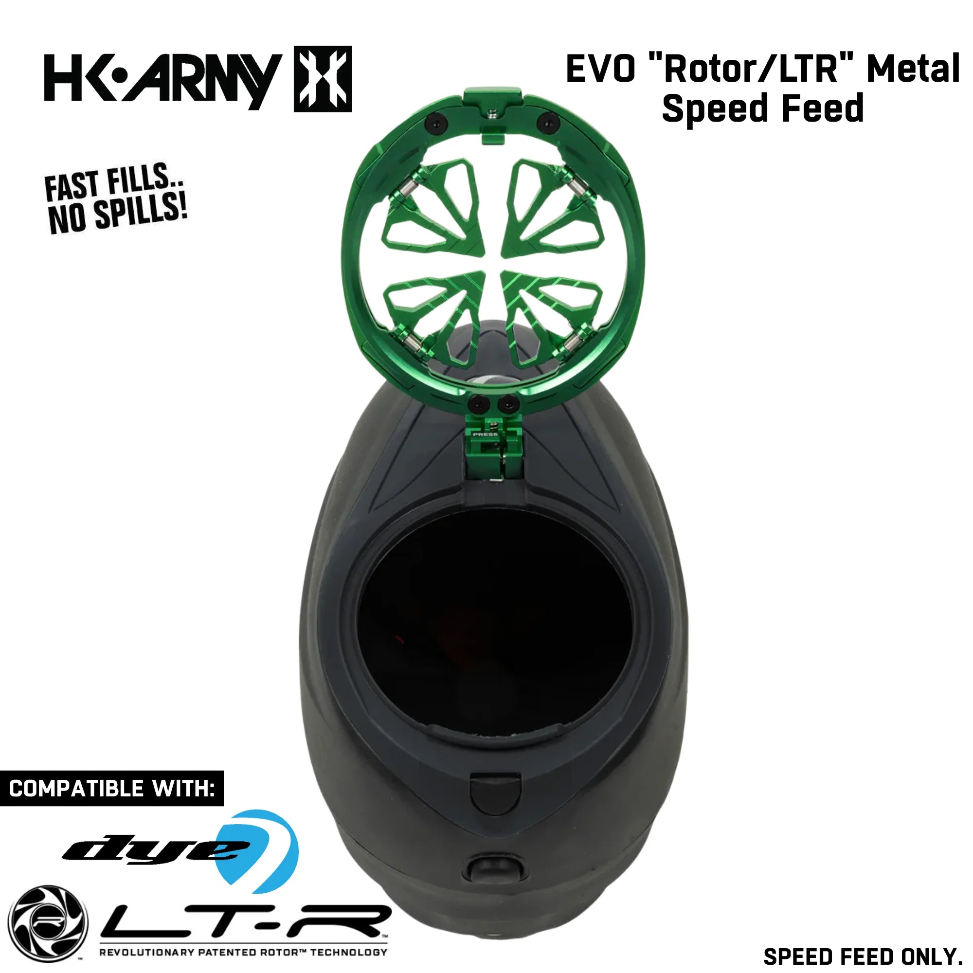 HK Army Evo Pro Metal Speed Feed Paintball Loader Accessory - DYE Rotor / L-TR