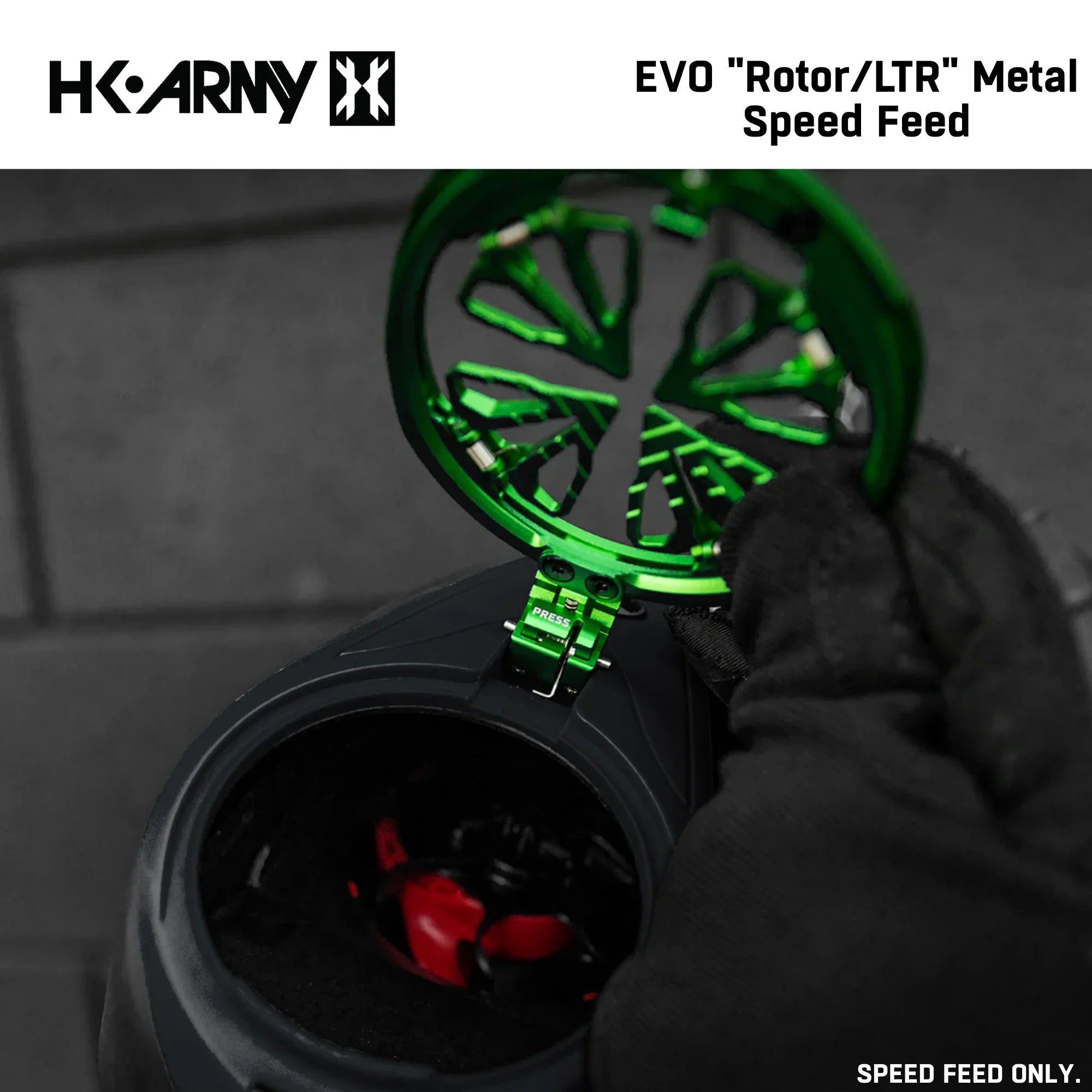 HK Army Evo Pro Metal Speed Feed Paintball Loader Accessory - DYE Rotor / L-TR