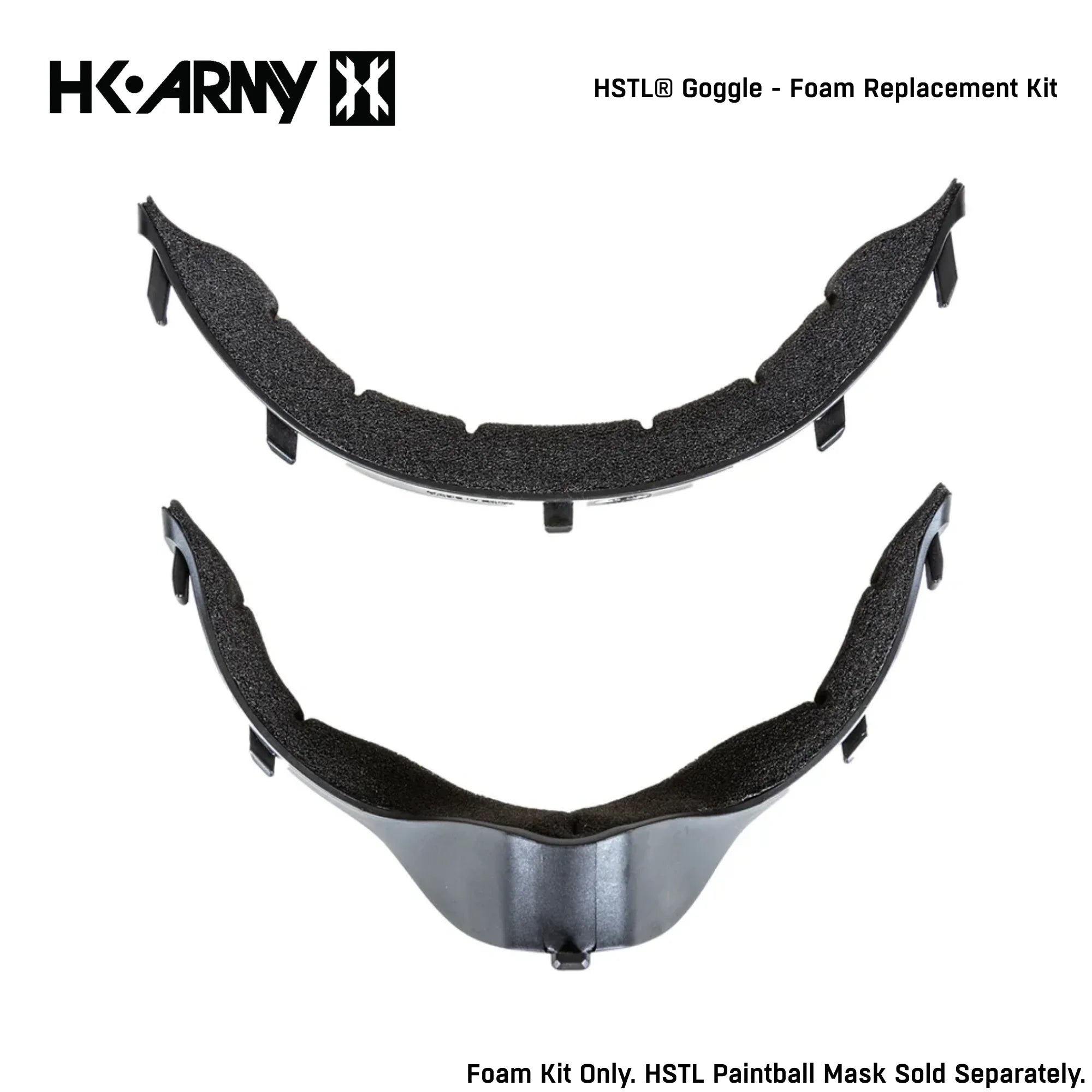 HK Army HSTL Mask Goggle Foam Kit (Upper / Lower) - Open Cell std config, mask, face coverage, for tournament play, side profile