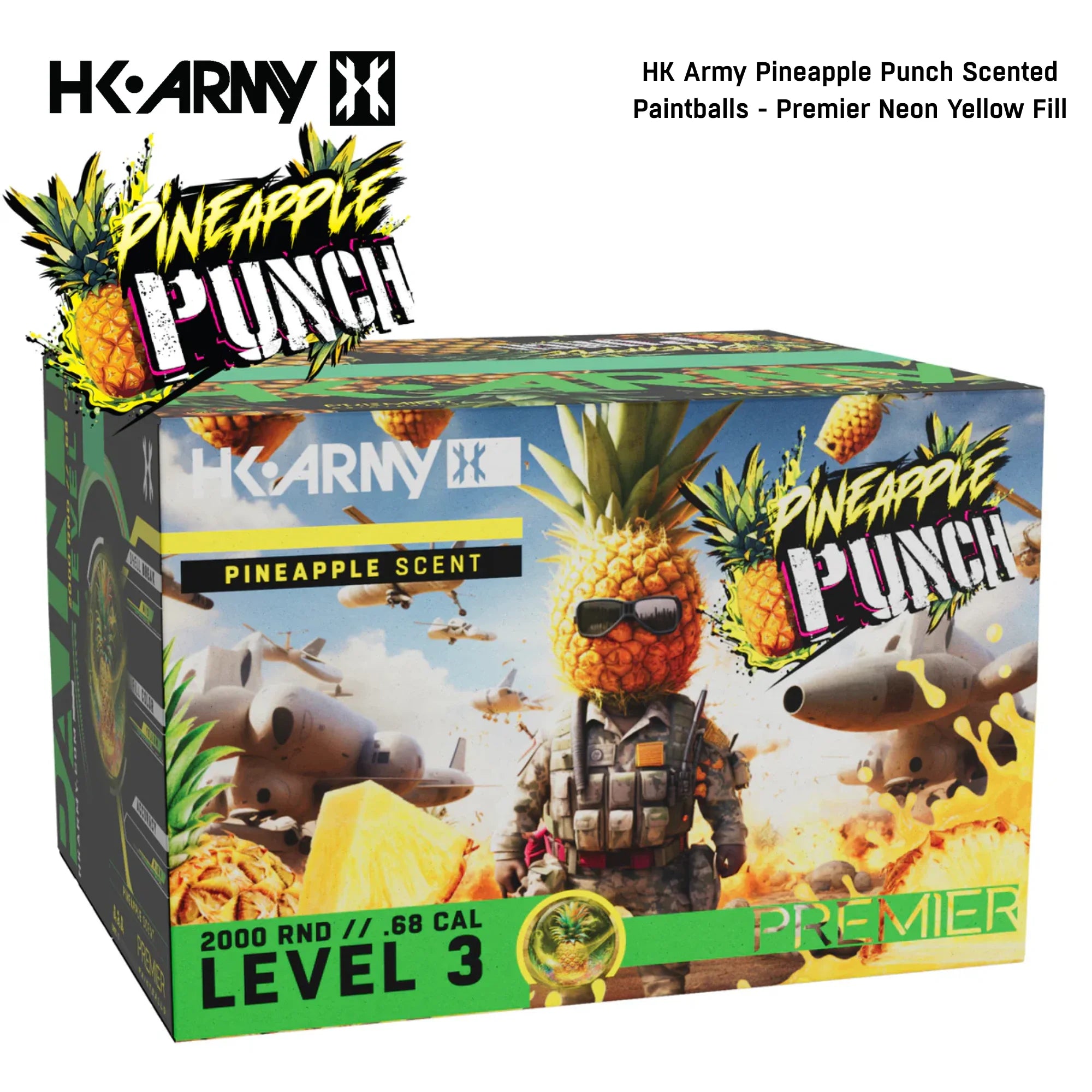 HK Army Pineapple Punch Scented Paintballs - Premier Neon Yellow