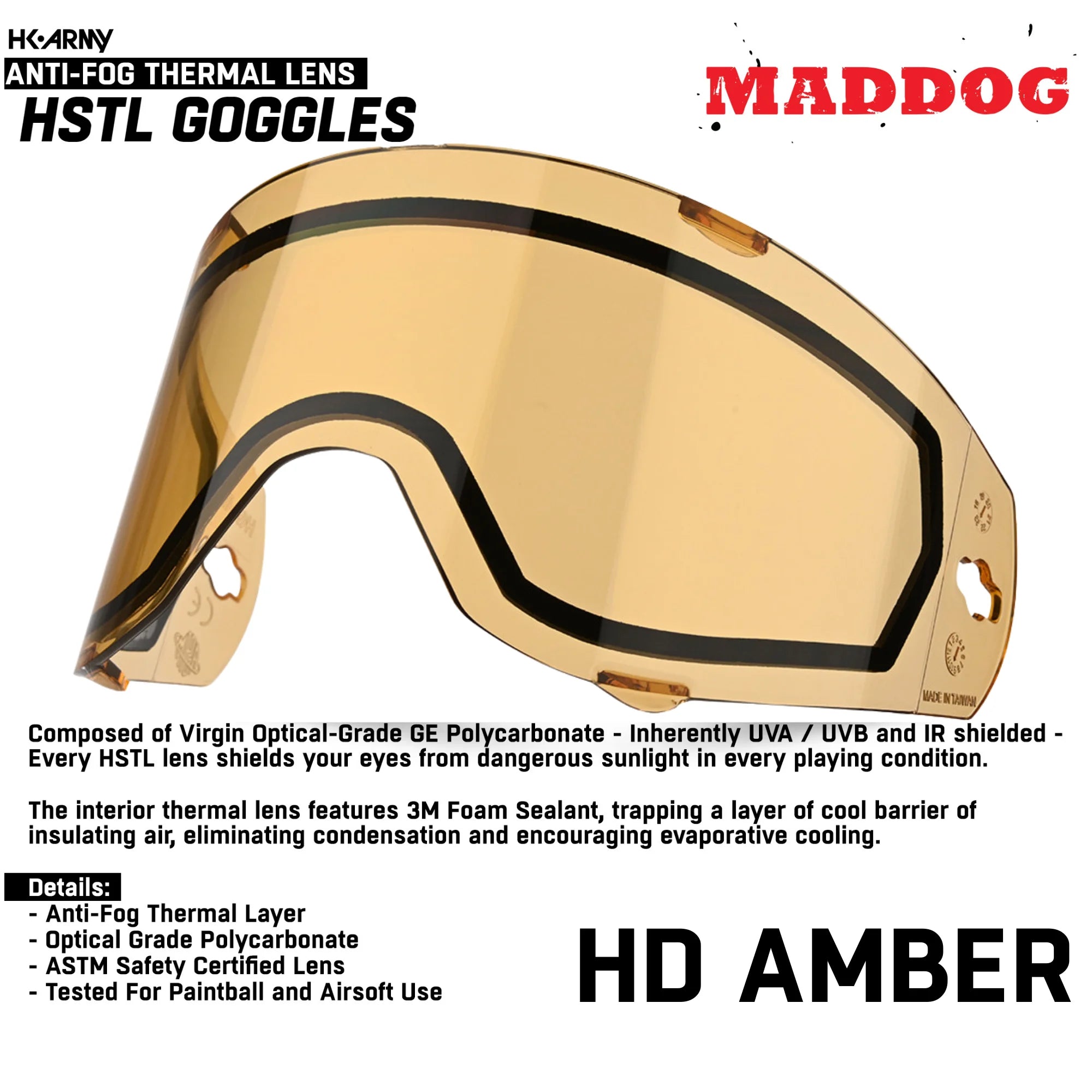 HK Army HSTL Thermal Replacement Lens | Anti-Fog Paintball Lens
