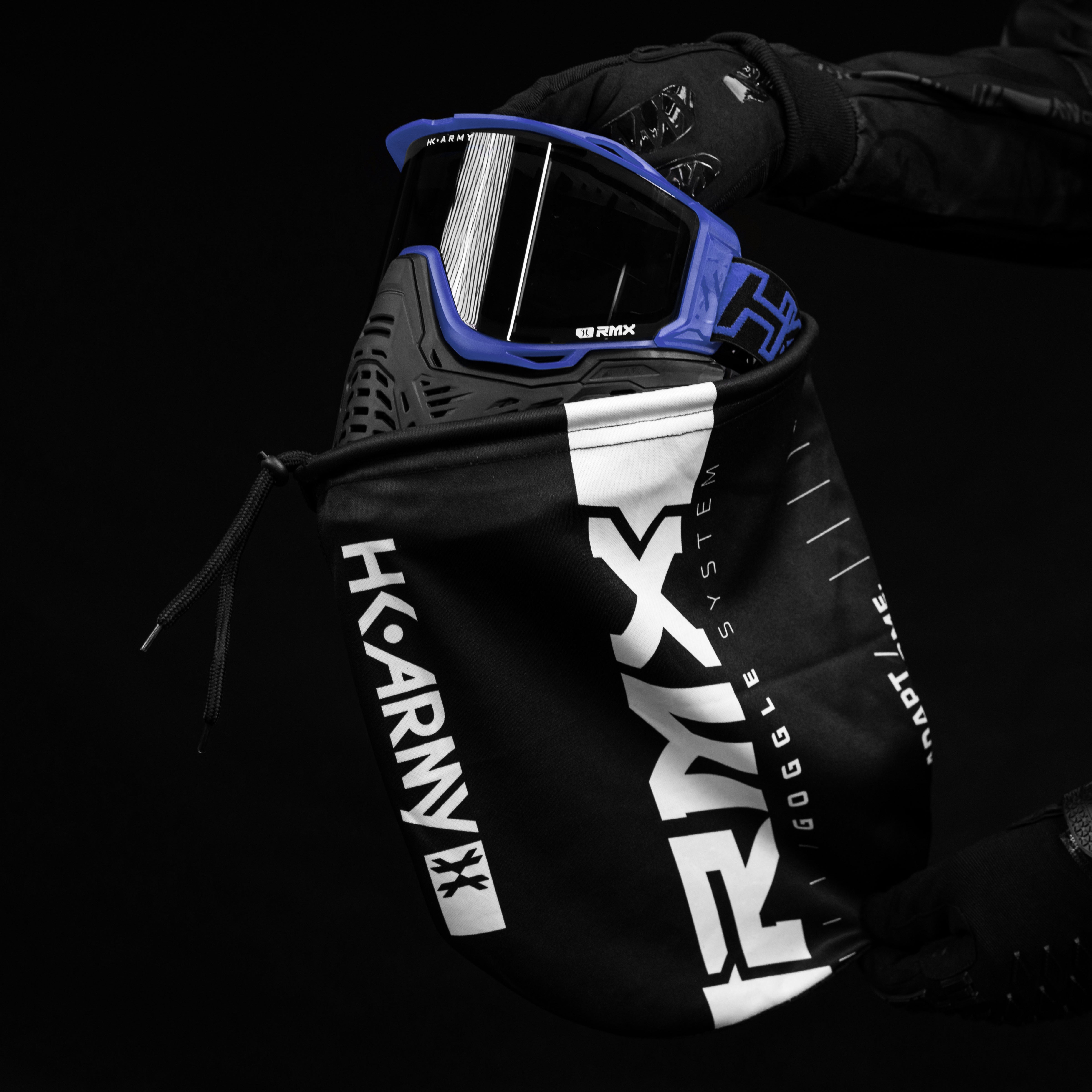 HK Army RMX Paintball Mask Goggle System Blue goggle bag lifestyle