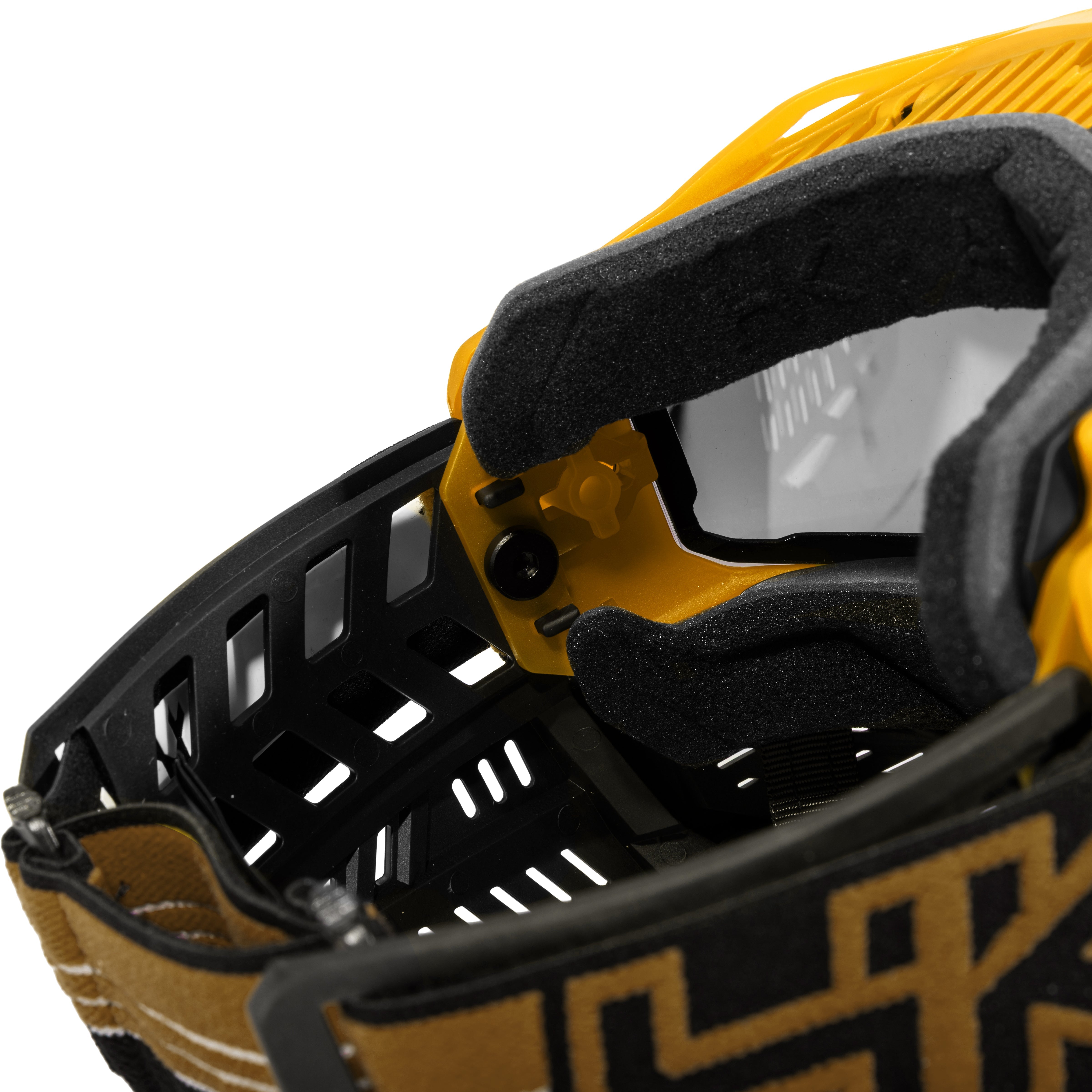 HK Army RMX Paintball Mask Goggle System Gold interior foam detail