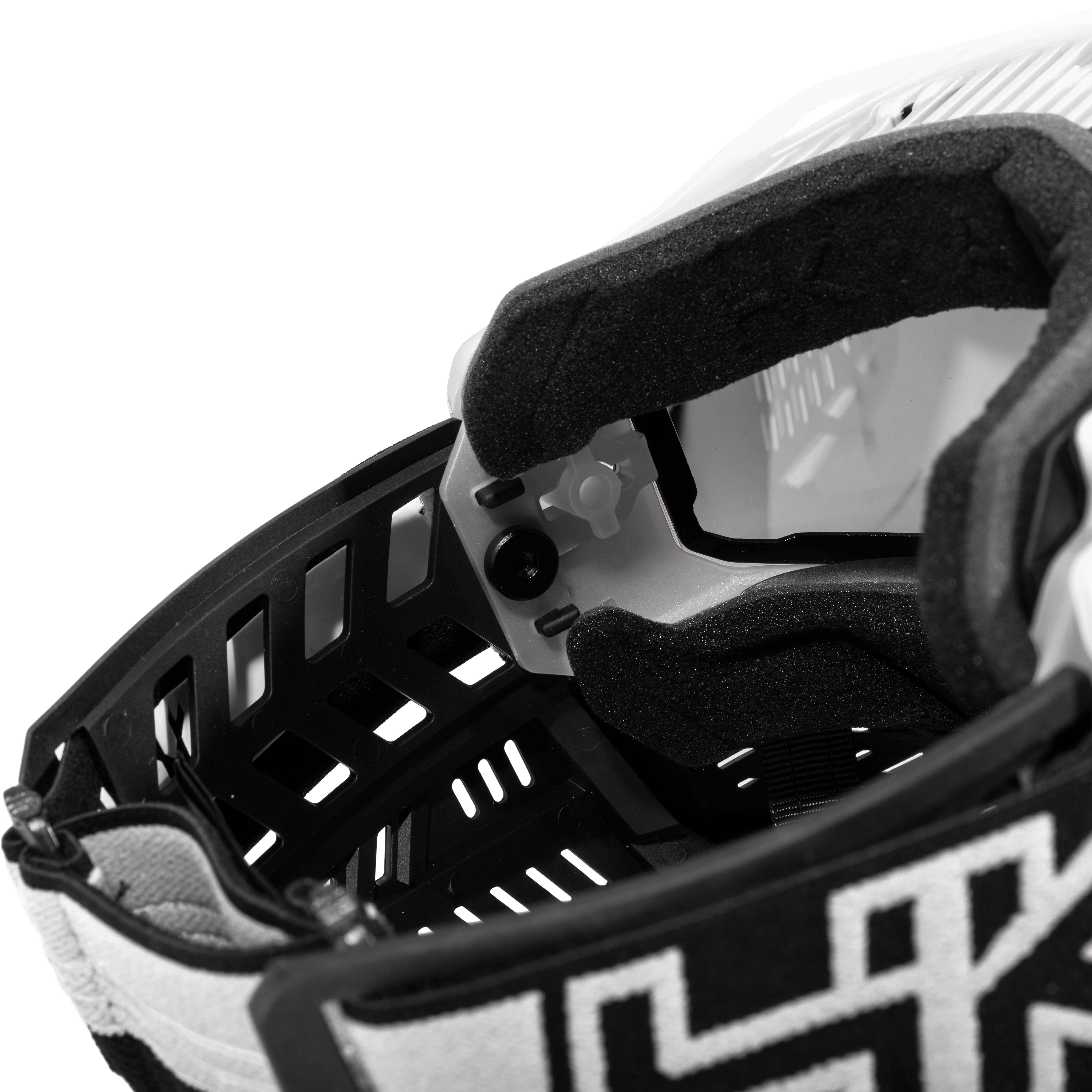 HK Army RMX Paintball Mask Goggle System White interior foam detail