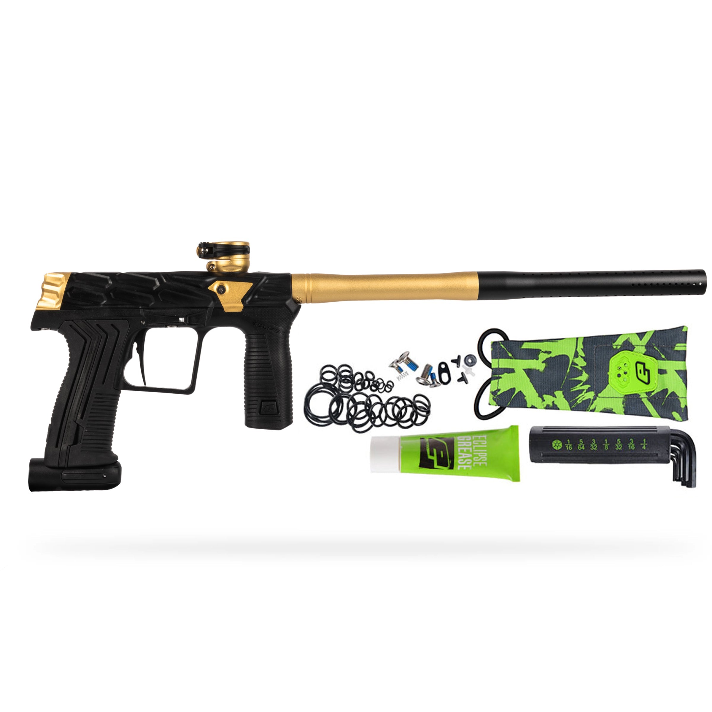 HK Army x Planet Eclipse ETHA3 MTL Hive Prestige std config, marker, accurate marker control, for woodsball play, studio view