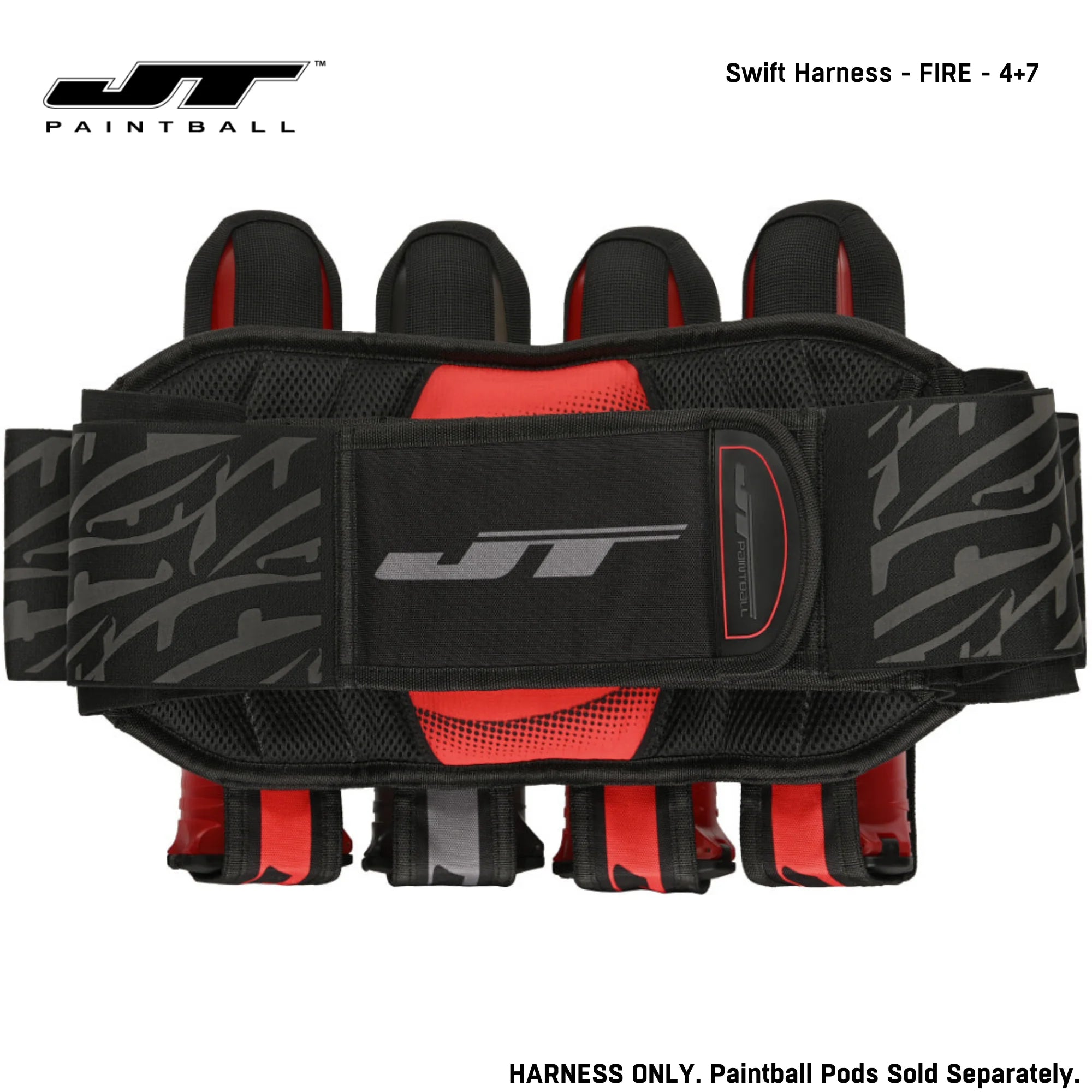 JT Swift Harness Pod Pack 4+7 and 5+8 Pod Capacity Ocean color, pod pack harness, quick pod access, for bunker moves, feature detail