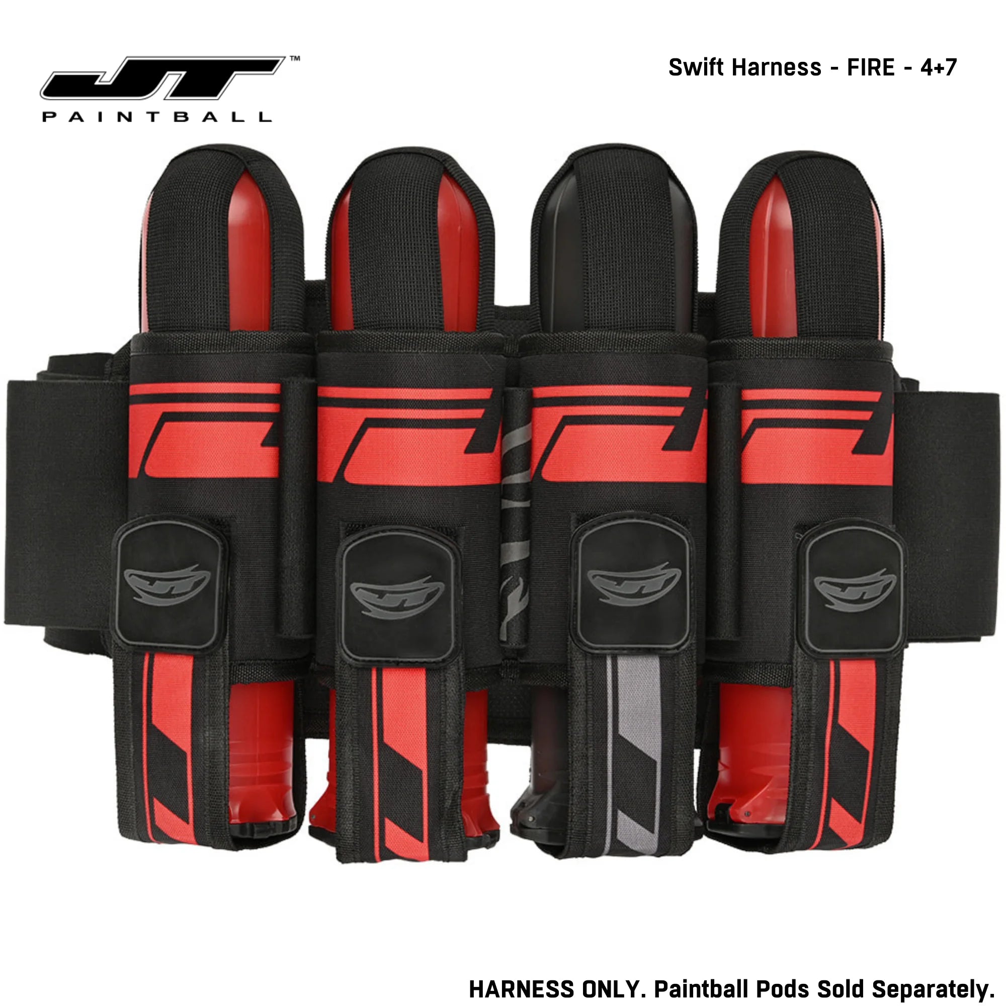 JT Swift Harness Pod Pack 4+7 and 5+8 Pod Capacity Lime color, pod pack harness, balanced pod storage, for bunker moves, top view