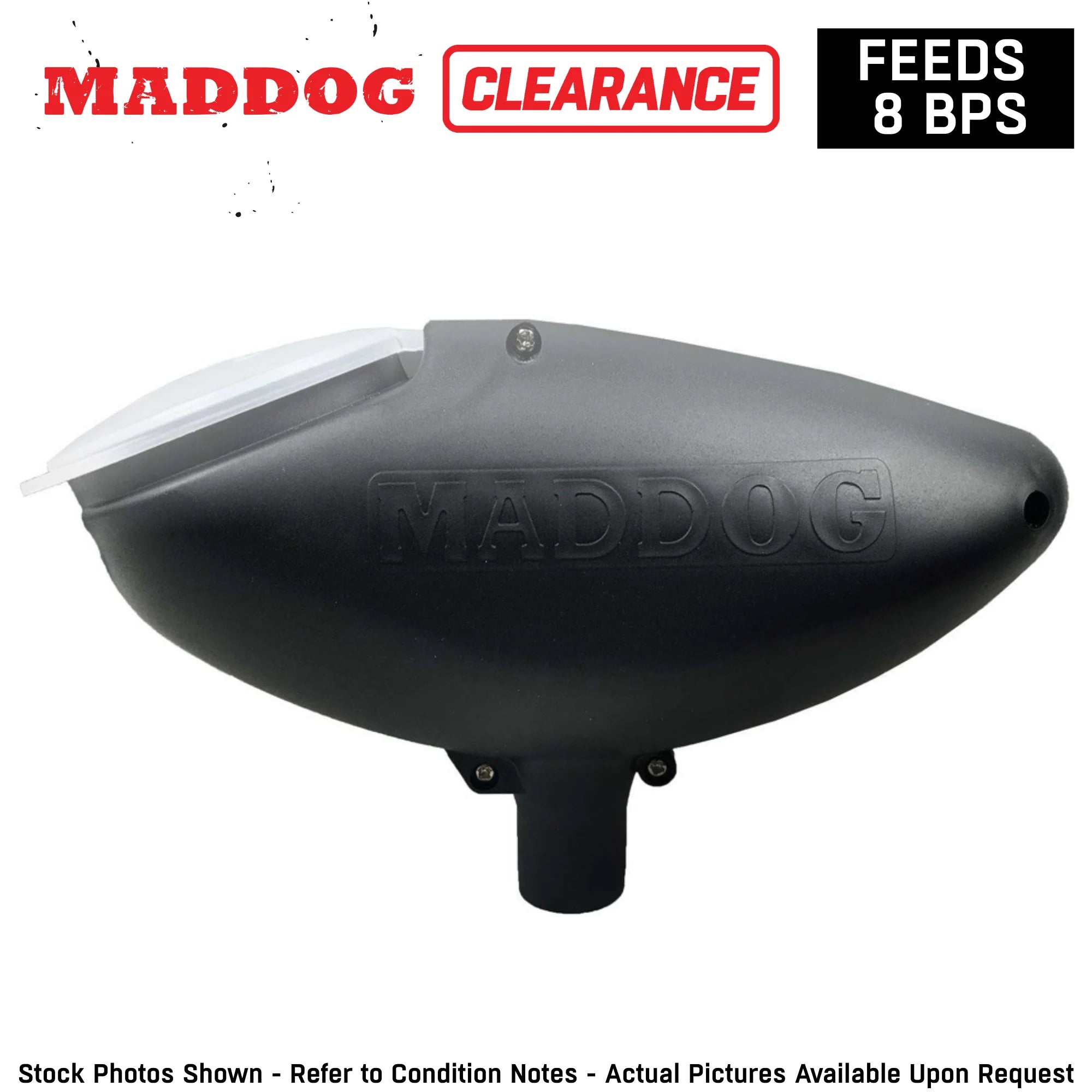 CLEARANCE Maddog 200 Round Paintball Hopper Loader - Black - USED But Not Abused