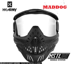 Maddog HK Army HSTL Goggle full-face paintball and airsoft mask with clear anti-fog thermal lens and breathable black thermoplastic design