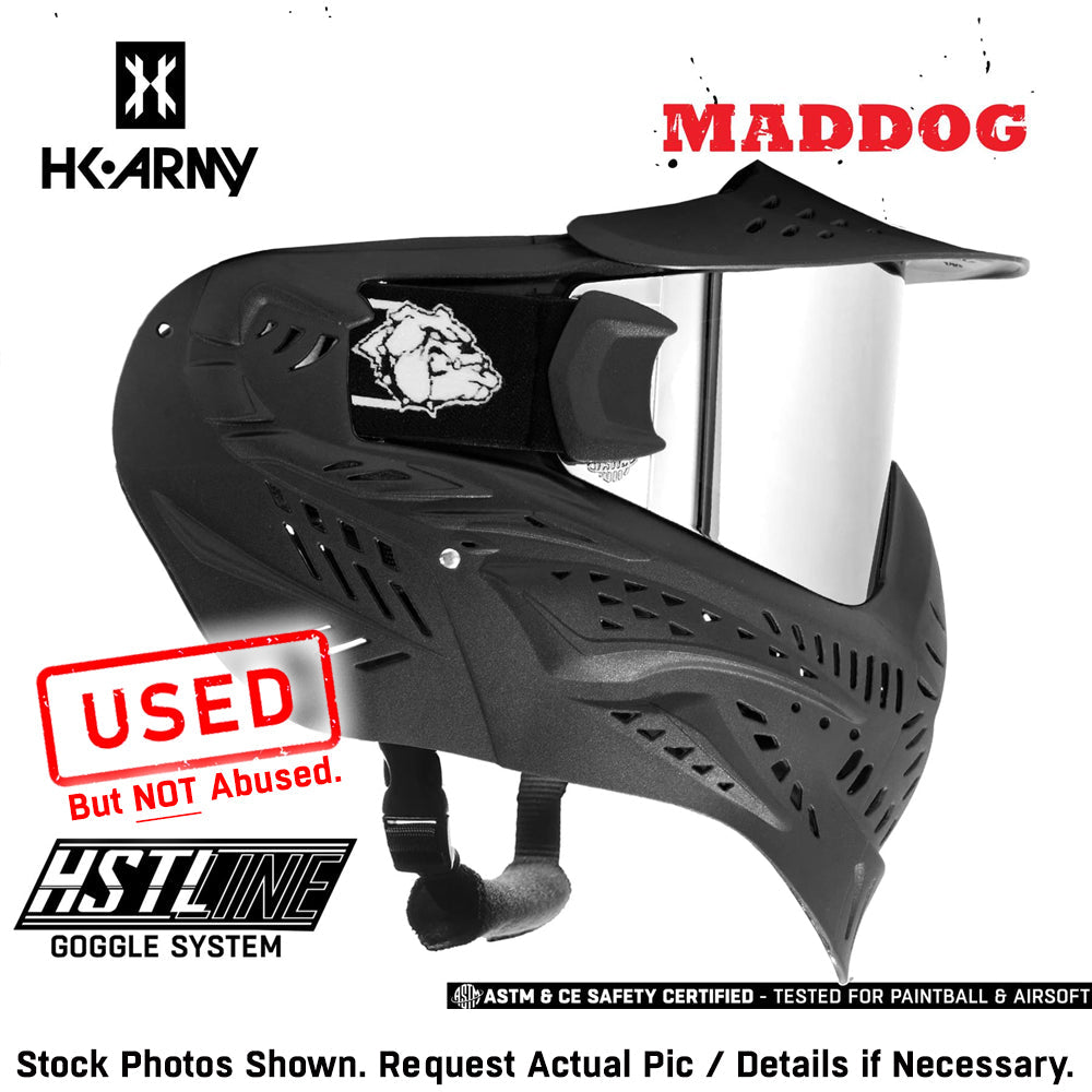 CLEARANCE Maddog HK Army HSTL Goggle Paintball Airsoft Mask with Anti Fog Thermal Lens - OPEN BOX / USED | CLEAR SMOKE FIRE ICE GOLD CHROME