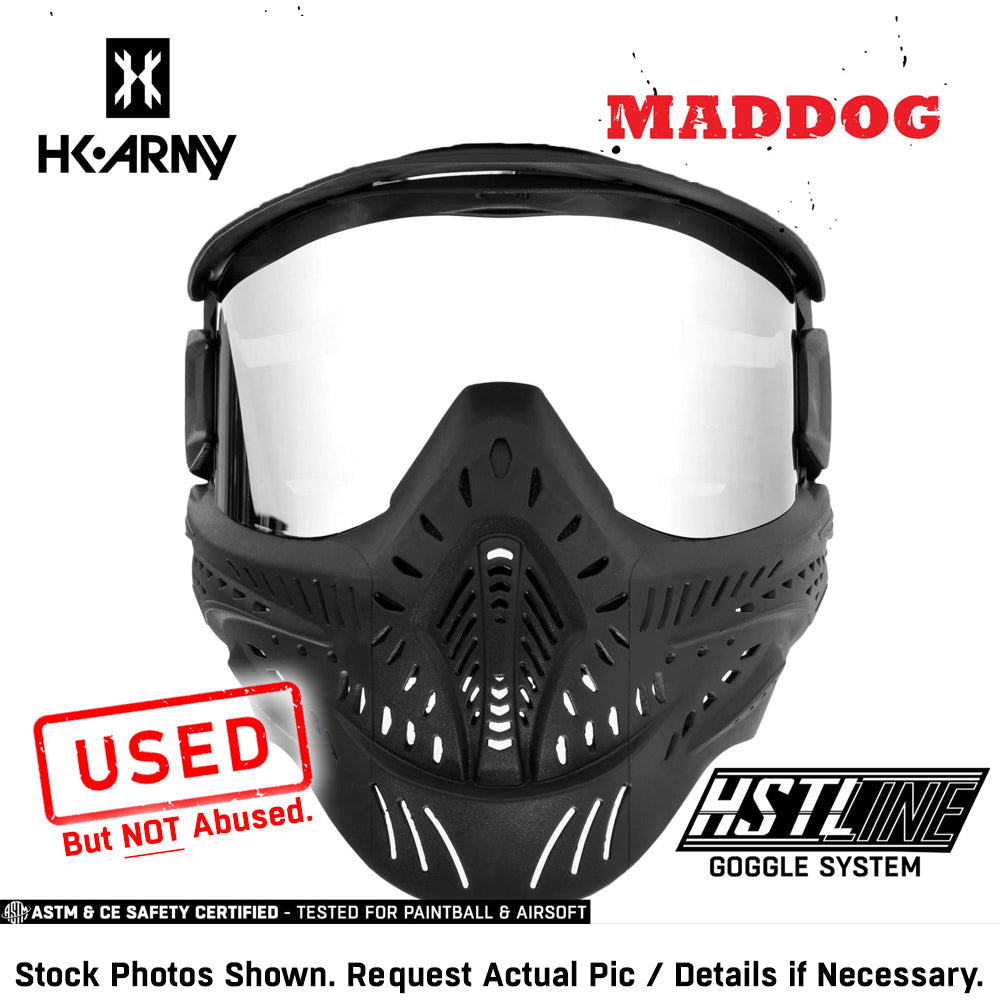 CLEARANCE Maddog HK Army HSTL Goggle Paintball Airsoft Mask with Anti Fog Thermal Lens - OPEN BOX / USED | CLEAR SMOKE FIRE ICE GOLD CHROME