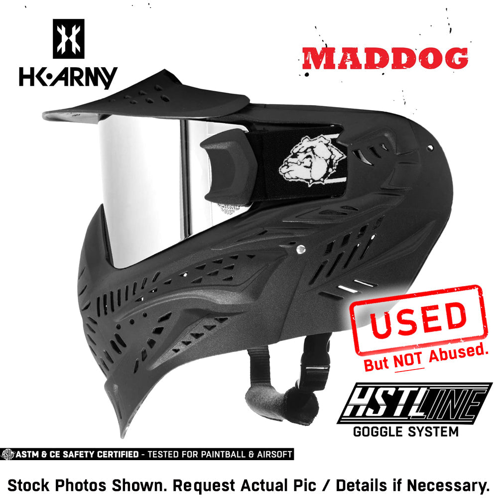 CLEARANCE Maddog HK Army HSTL Goggle Paintball Airsoft Mask with Anti Fog Thermal Lens - OPEN BOX / USED | CLEAR SMOKE FIRE ICE GOLD CHROME