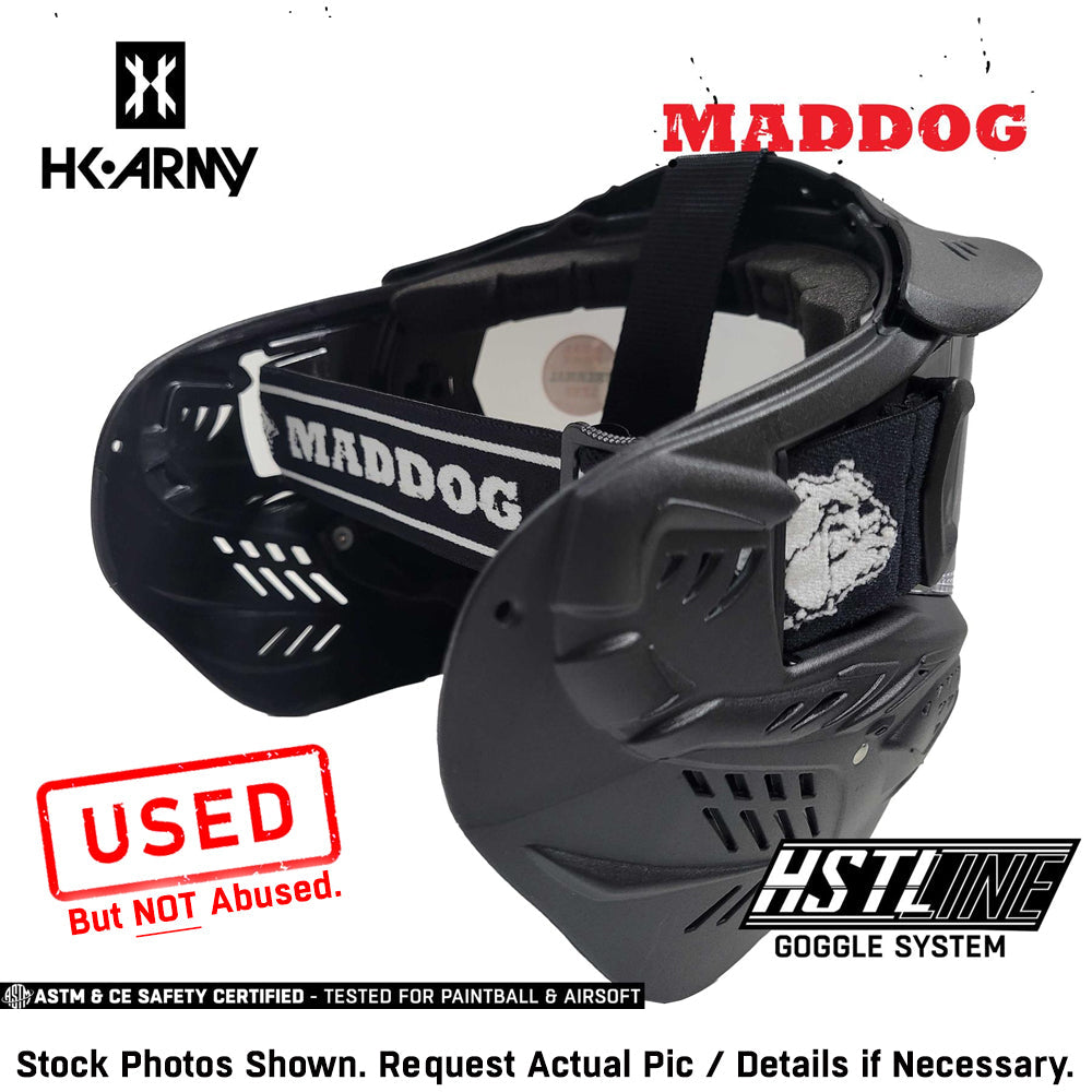 CLEARANCE Maddog HK Army HSTL Goggle Paintball Airsoft Mask with Anti Fog Thermal Lens - OPEN BOX / USED | CLEAR SMOKE FIRE ICE GOLD CHROME
