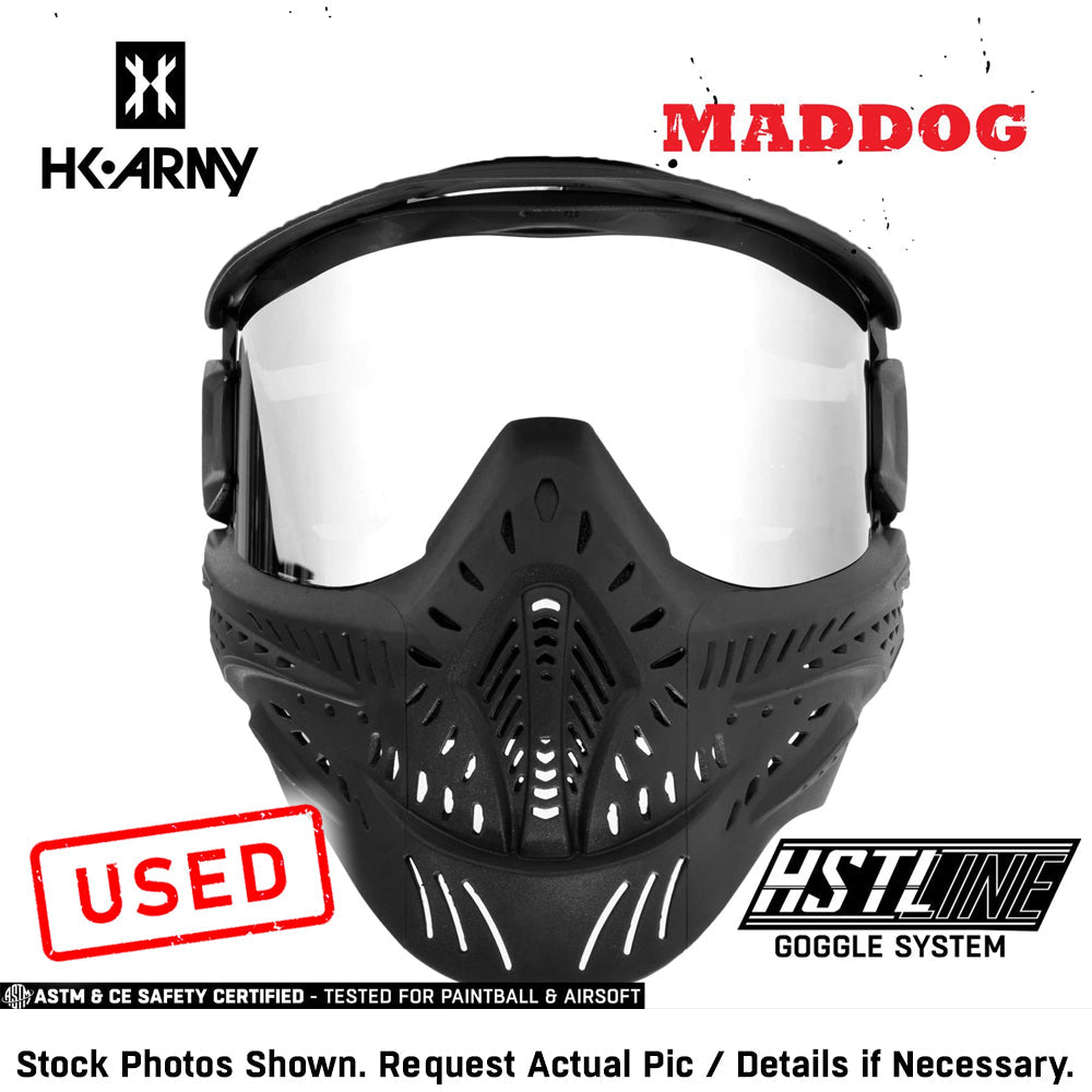 CLEARANCE Maddog HK Army HSTL Goggle Paintball Airsoft Mask with Anti Fog Thermal Lens | CLEAR SMOKE FIRE ICE GOLD CHROME | USED