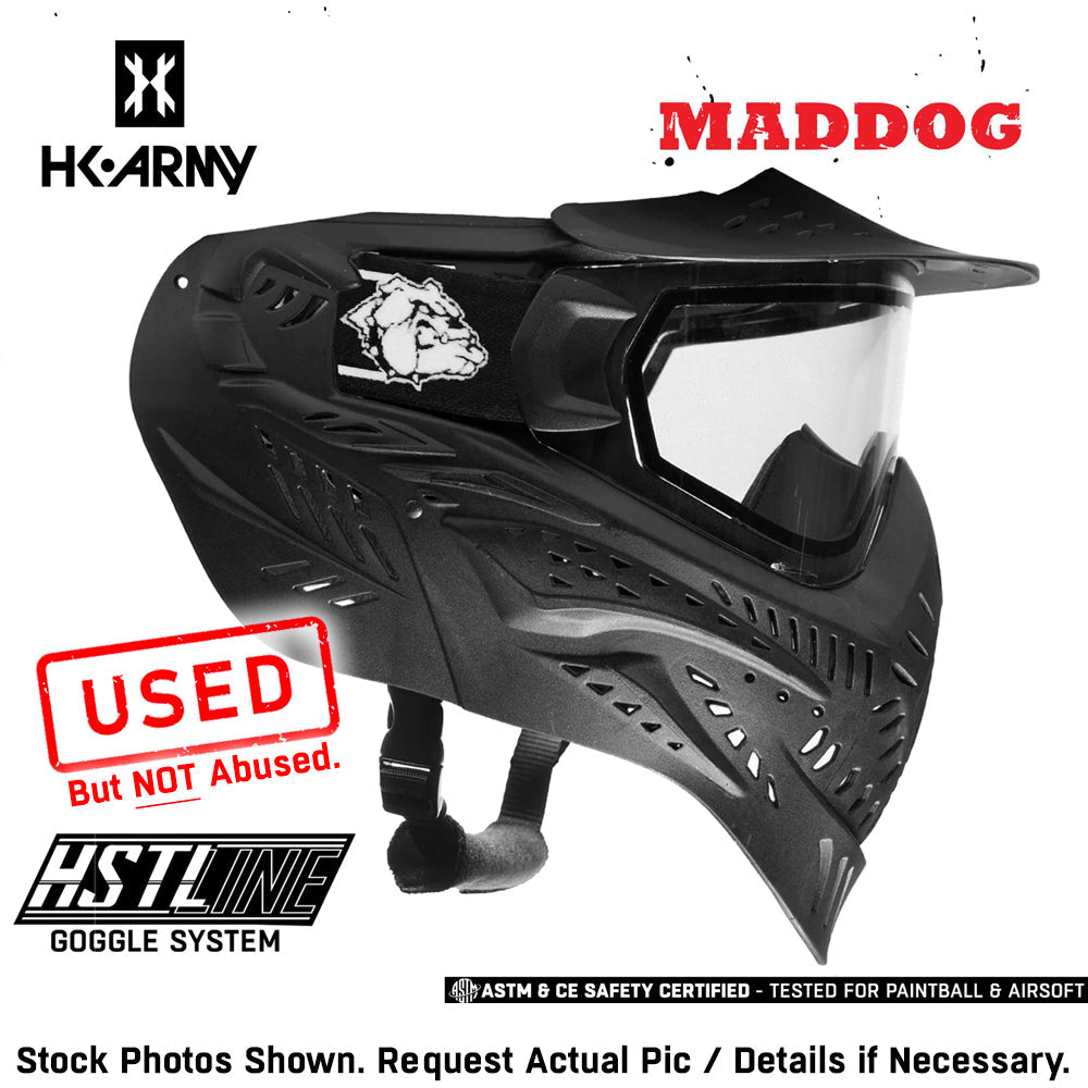CLEARANCE Maddog HK Army HSTL Goggle Paintball Airsoft Mask with Anti Fog Thermal Lens - OPEN BOX / USED | CLEAR SMOKE FIRE ICE GOLD CHROME