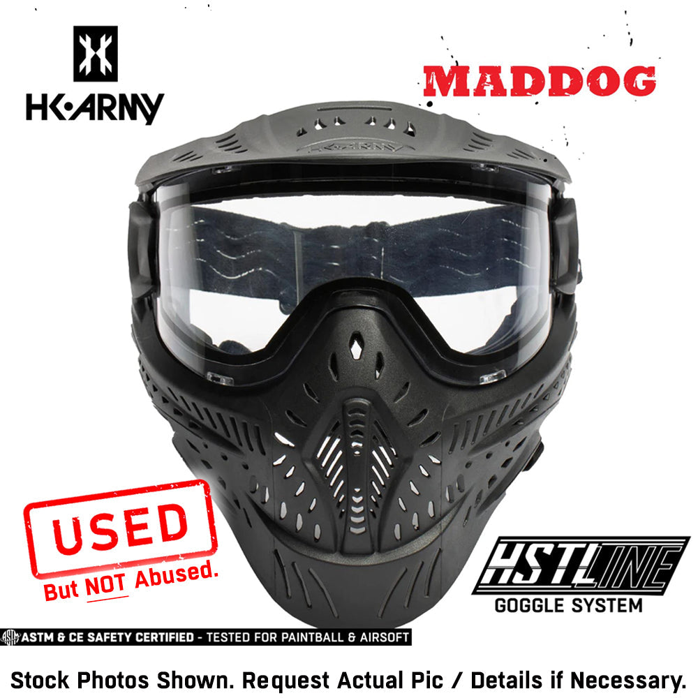 CLEARANCE Maddog HK Army HSTL Goggle Paintball Airsoft Mask with Anti Fog Thermal Lens - OPEN BOX / USED | CLEAR SMOKE FIRE ICE GOLD CHROME
