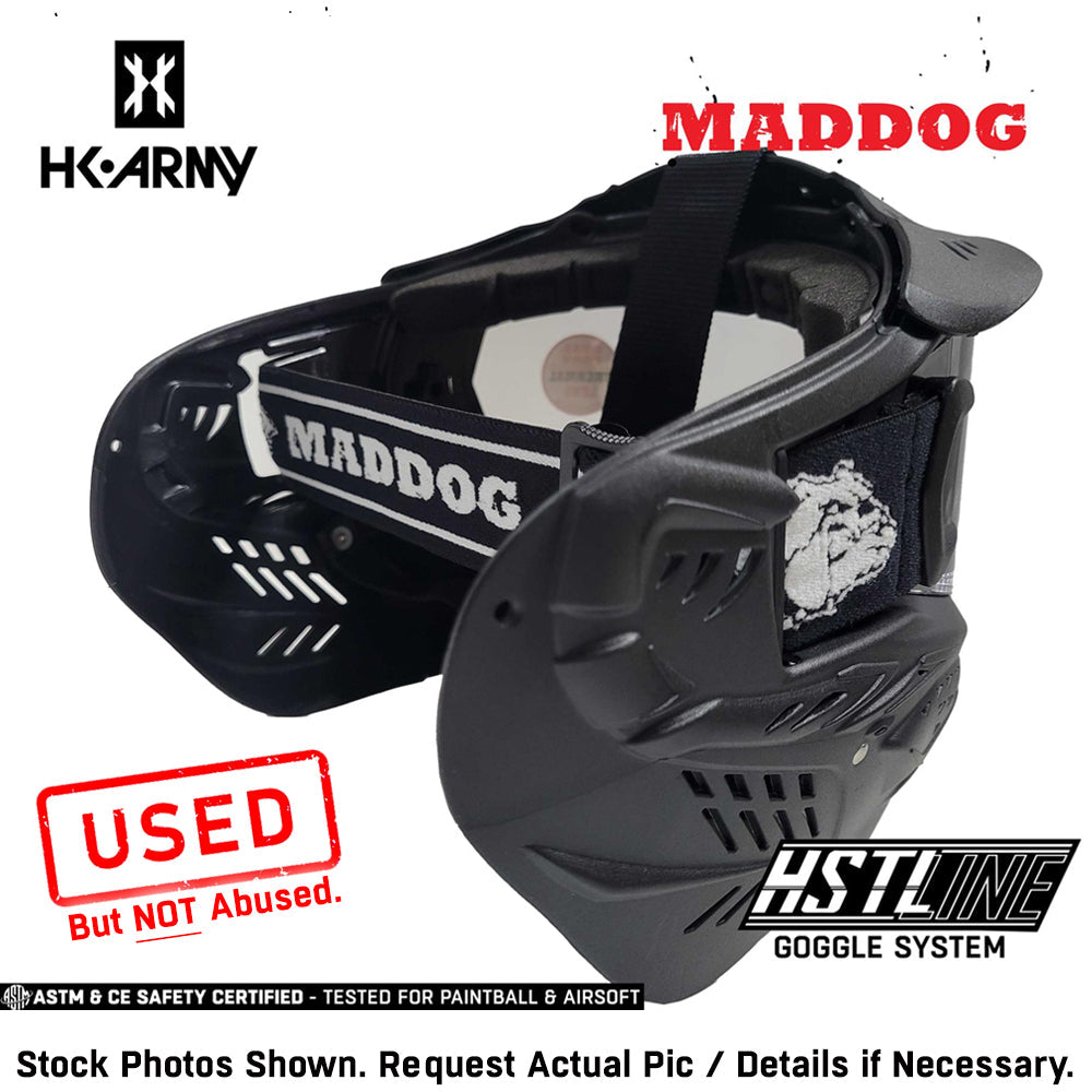 CLEARANCE Maddog HK Army HSTL Goggle Paintball Airsoft Mask with Anti Fog Thermal Lens - OPEN BOX / USED | CLEAR SMOKE FIRE ICE GOLD CHROME