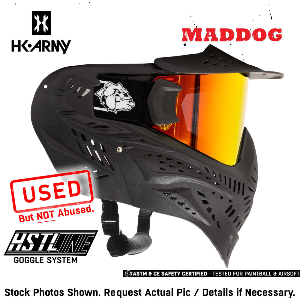CLEARANCE Maddog HK Army HSTL Goggle Paintball Airsoft Mask with Anti Fog Thermal Lens - OPEN BOX / USED | CLEAR SMOKE FIRE ICE GOLD CHROME
