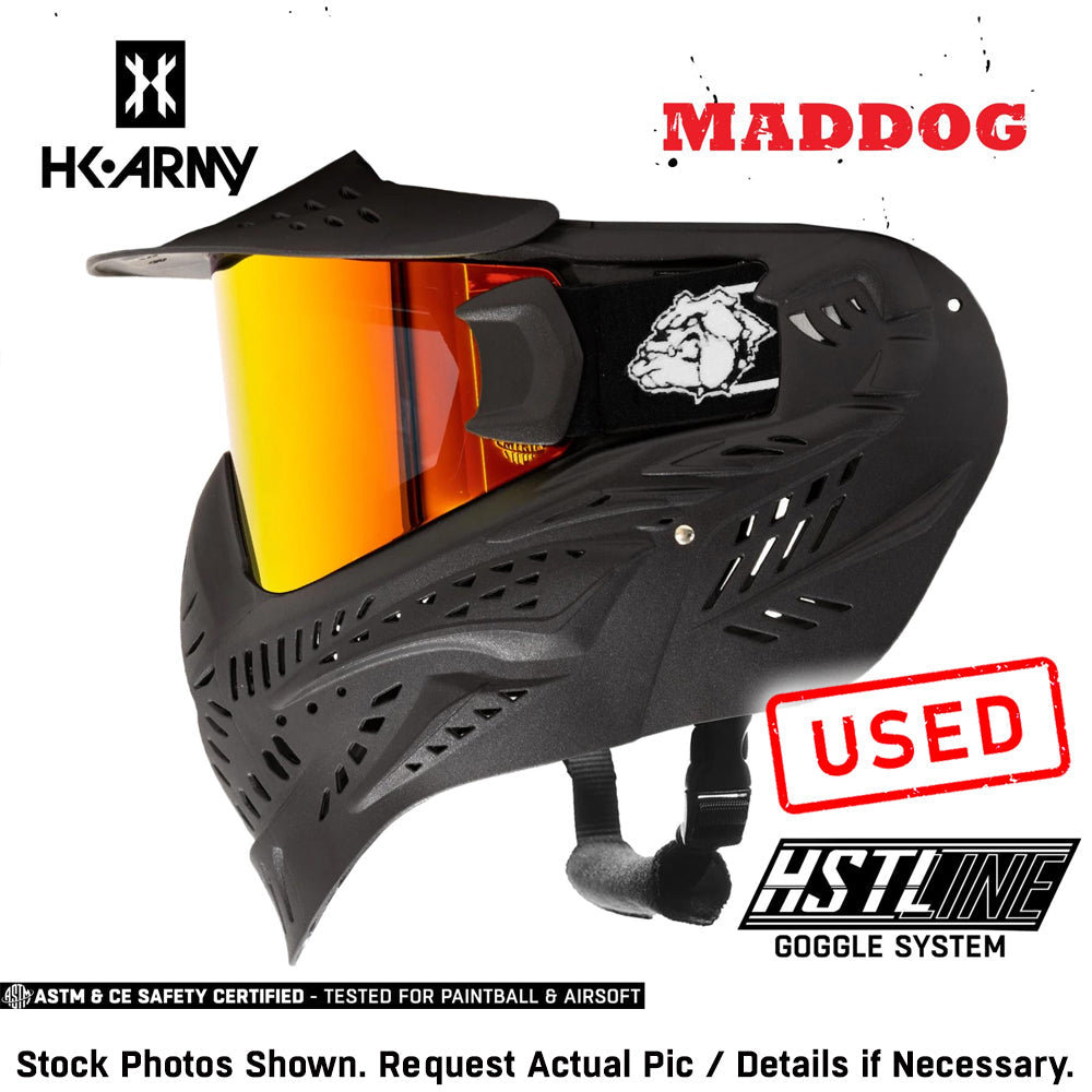 CLEARANCE Maddog HK Army HSTL Goggle Paintball Airsoft Mask with Anti Fog Thermal Lens | CLEAR SMOKE FIRE ICE GOLD CHROME | USED But NOT Abused
