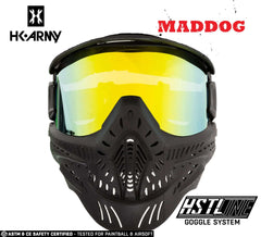 Maddog HK Army HSTL Goggle full-face paintball and airsoft mask with yellow thermal anti-fog lens and ventilated black mask