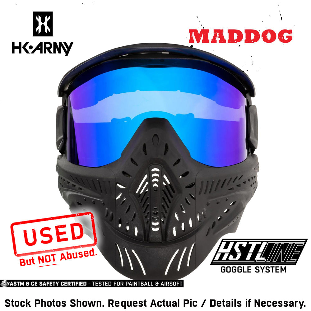 CLEARANCE Maddog HK Army HSTL Goggle Paintball Airsoft Mask with Anti Fog Thermal Lens | CLEAR SMOKE FIRE ICE GOLD CHROME | USED But NOT Abused