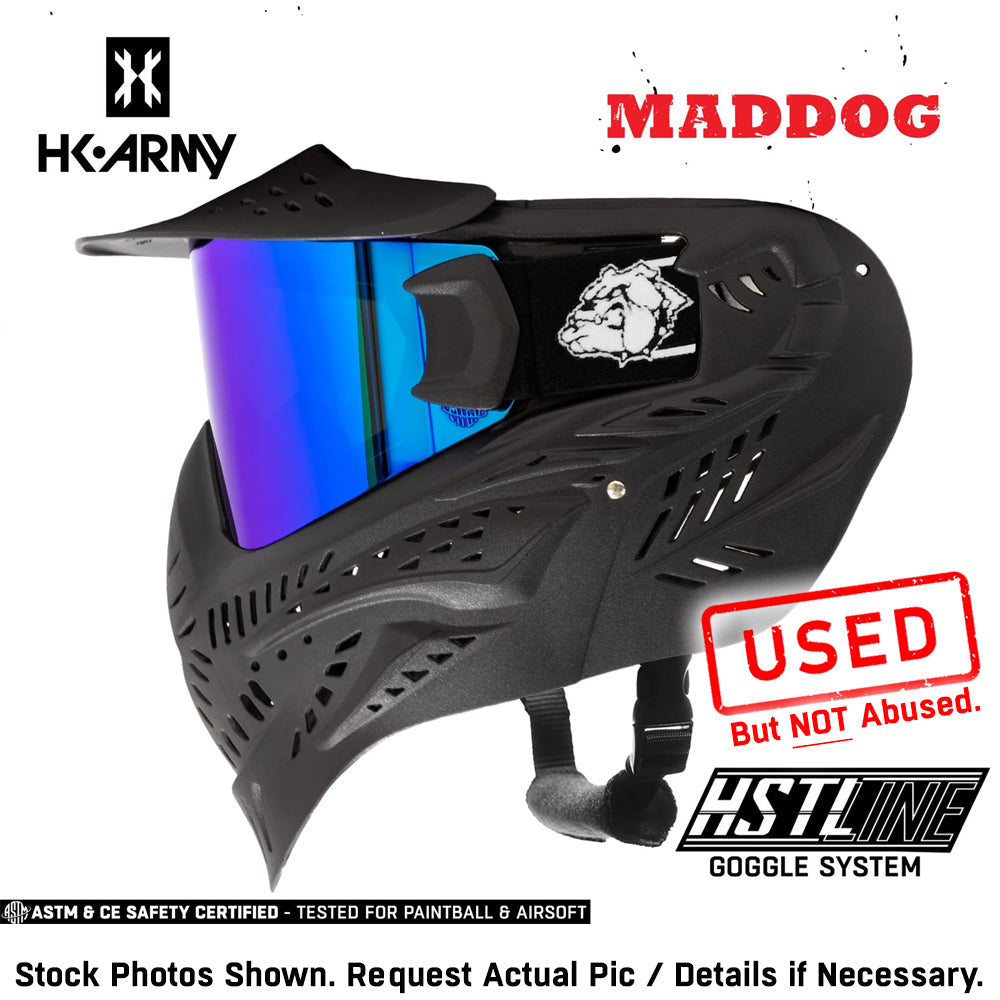 CLEARANCE Maddog HK Army HSTL Goggle Paintball Airsoft Mask with Anti Fog Thermal Lens - OPEN BOX / USED | CLEAR SMOKE FIRE ICE GOLD CHROME