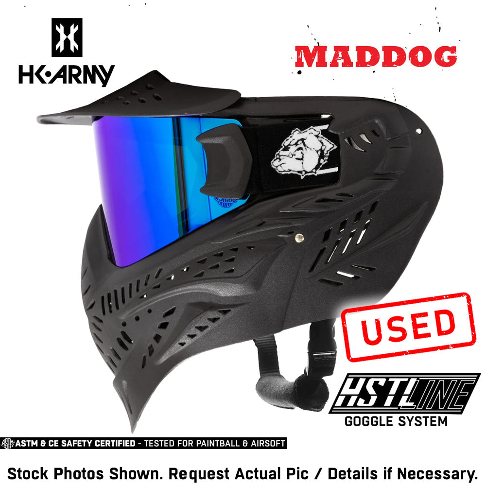 CLEARANCE Maddog HK Army HSTL Goggle Paintball Airsoft Mask with Anti Fog Thermal Lens - OPEN BOX / USED | CLEAR SMOKE FIRE ICE GOLD CHROME