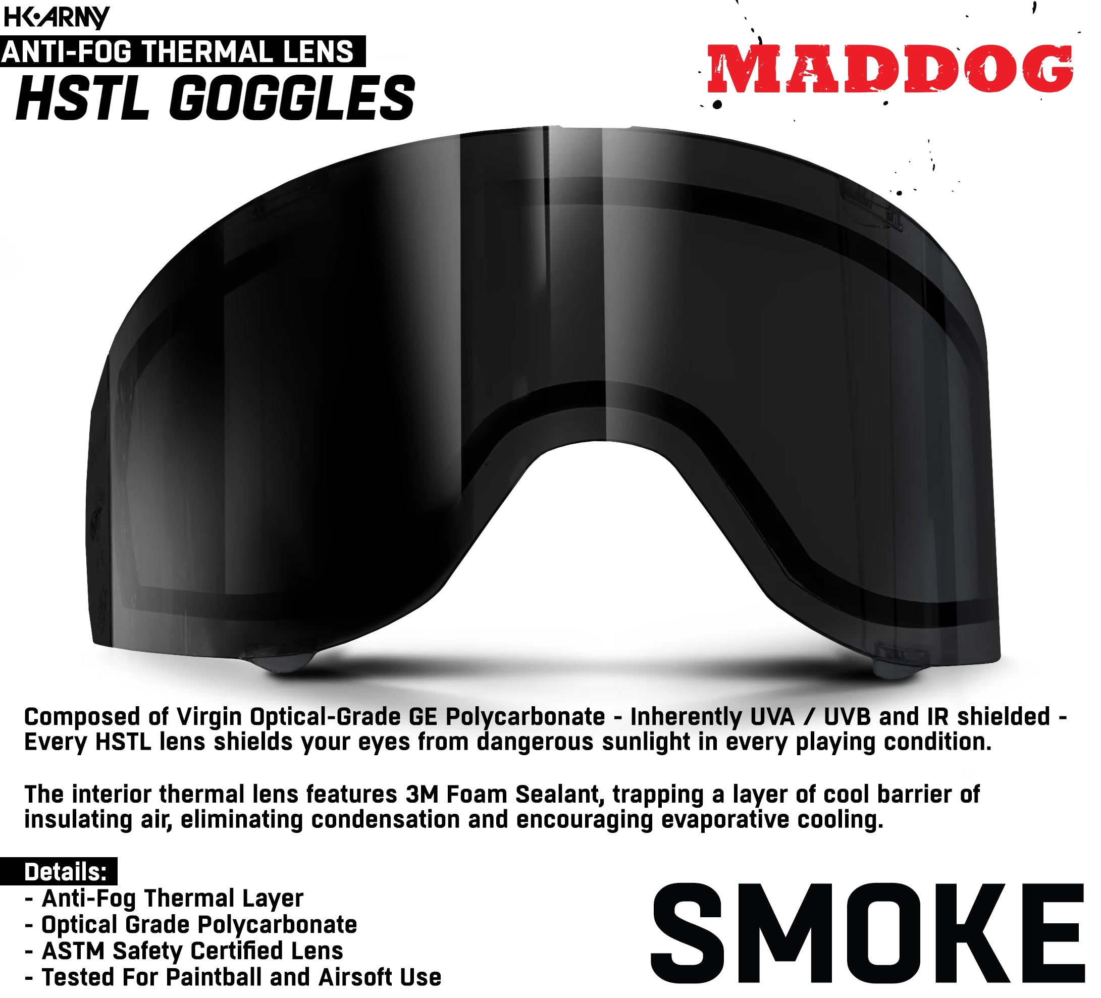 HK Army HSTL Thermal Replacement Lens | Anti-Fog Paintball Lens