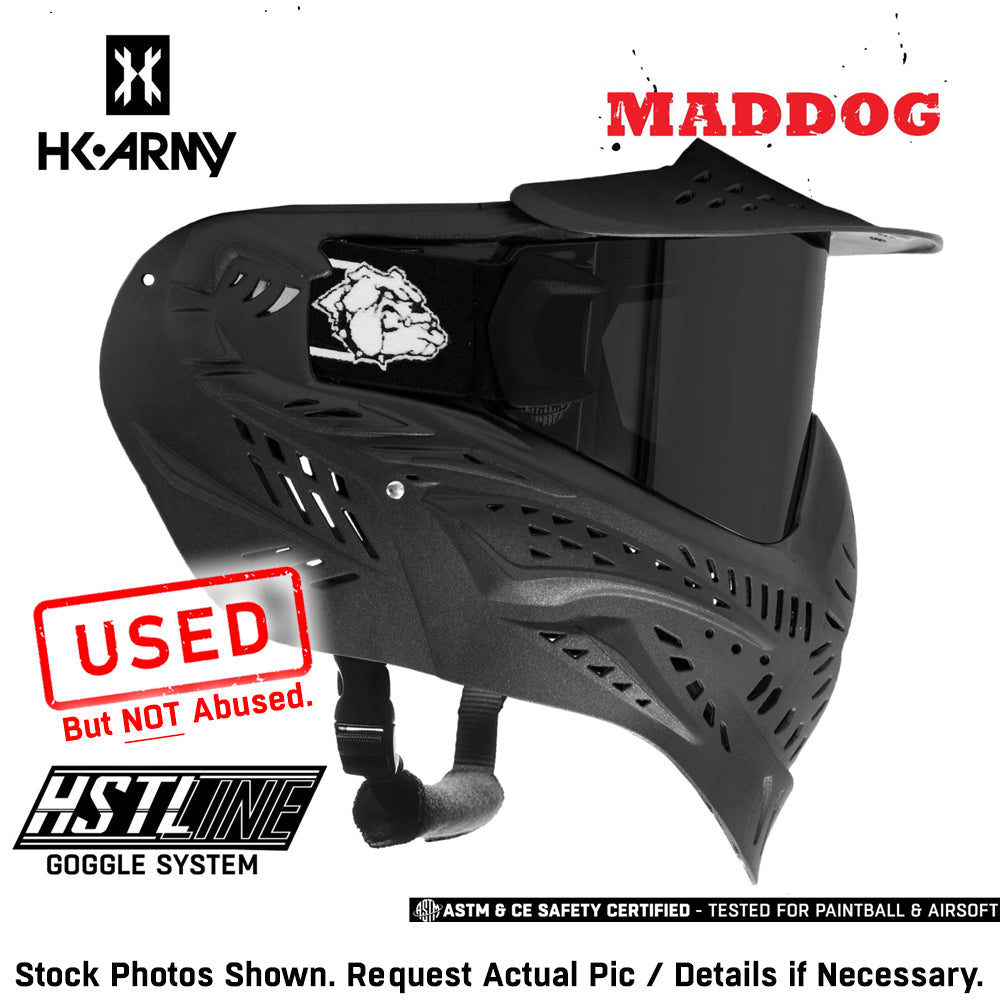 CLEARANCE Maddog HK Army HSTL Goggle Paintball Airsoft Mask with Anti Fog Thermal Lens - OPEN BOX / USED | CLEAR SMOKE FIRE ICE GOLD CHROME