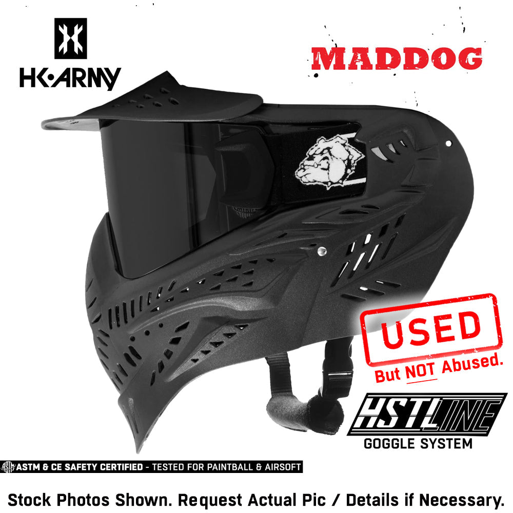 CLEARANCE Maddog HK Army HSTL Goggle Paintball Airsoft Mask with Anti Fog Thermal Lens - OPEN BOX / USED | CLEAR SMOKE FIRE ICE GOLD CHROME