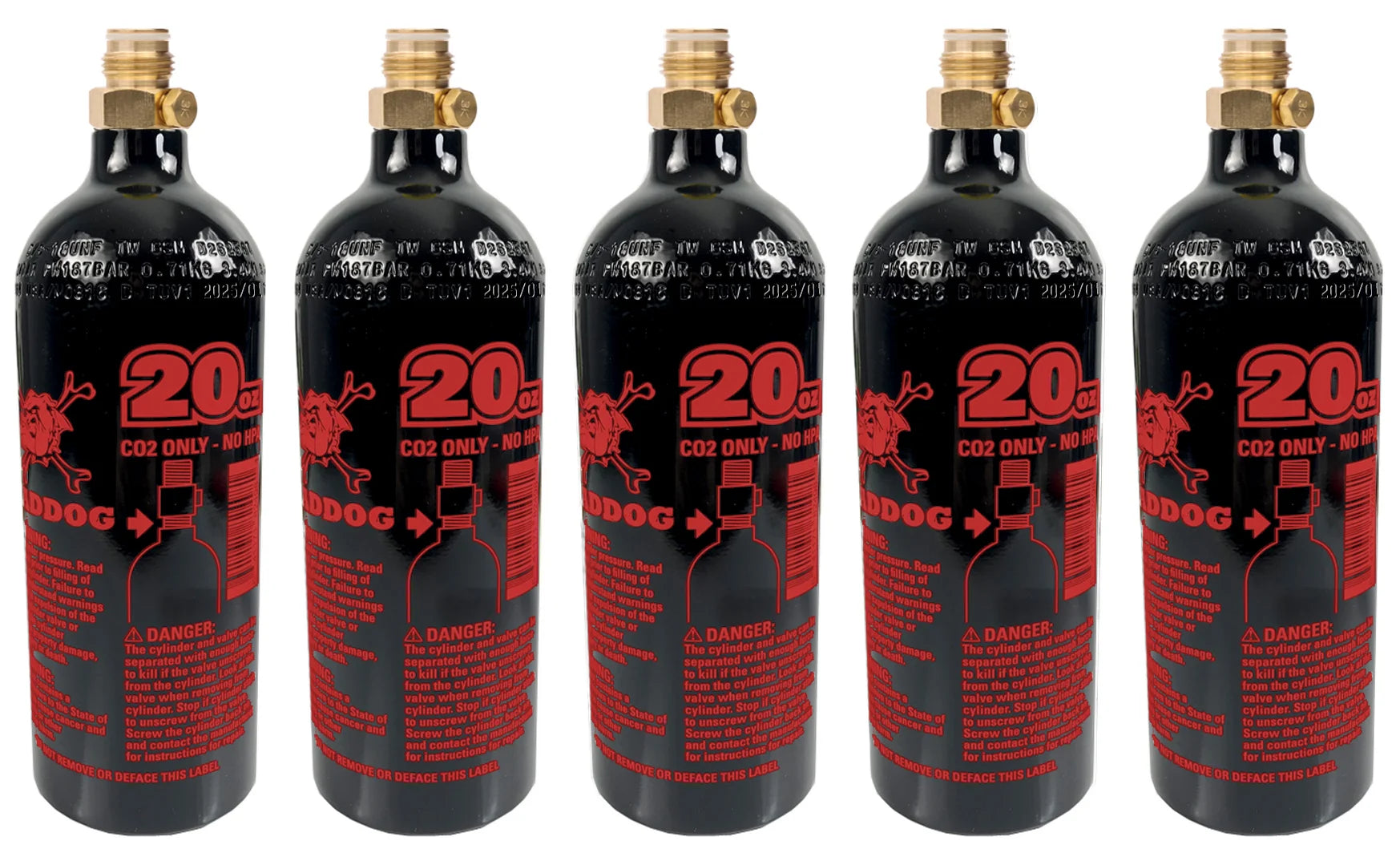 Maddog 20 oz Aluminum CO₂ Paintball Tank Bottle | Ships Empty