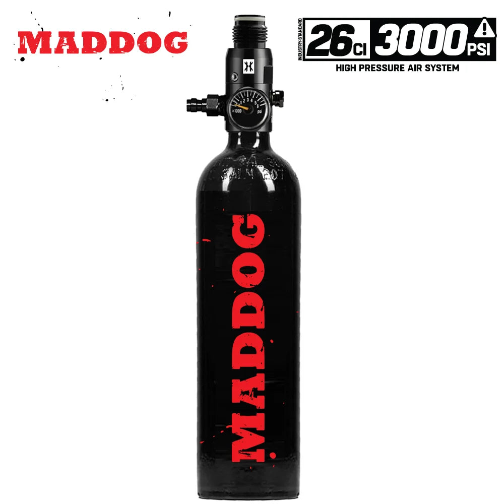 Maddog Aluminum HPA Paintball Tank – 13ci / 26ci / 48ci 3000 PSI Compressed Air System