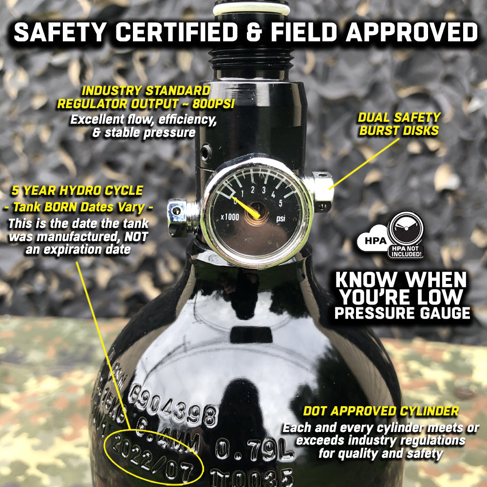 CLEARANCE Maddog 48/3000 Compressed Air HPA Paintball Tank with Regulator - OPEN BOX / USED