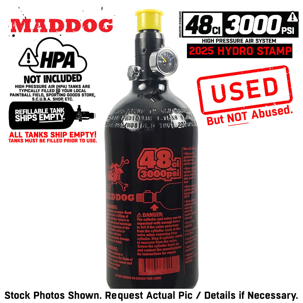 CLEARANCE Maddog 48/3000 Compressed Air Aluminum HPA Paintball Tank with Regulator | Open Box - Used But NOT Abused