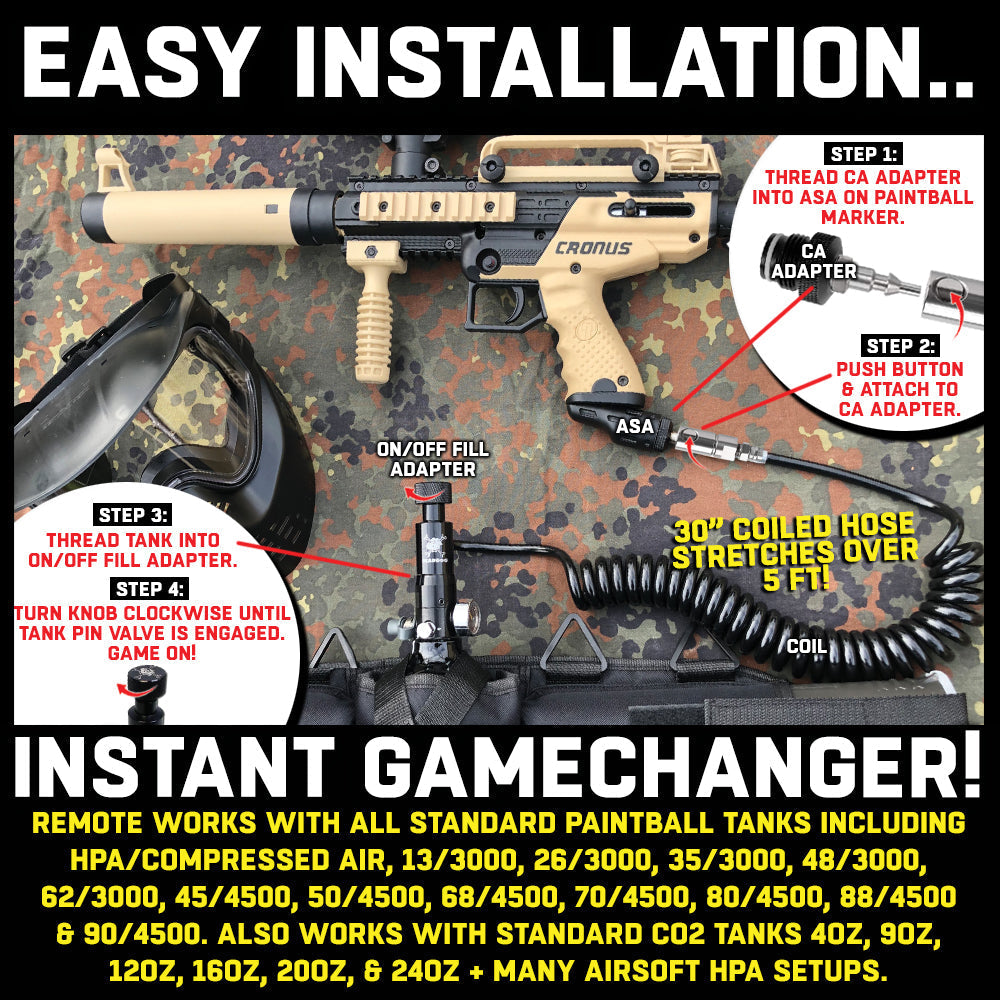 CLEARANCE Maddog Quick Disconnect Paintball Tank Remote Coils - High Pressure Air (HPA) & CO2 | USED