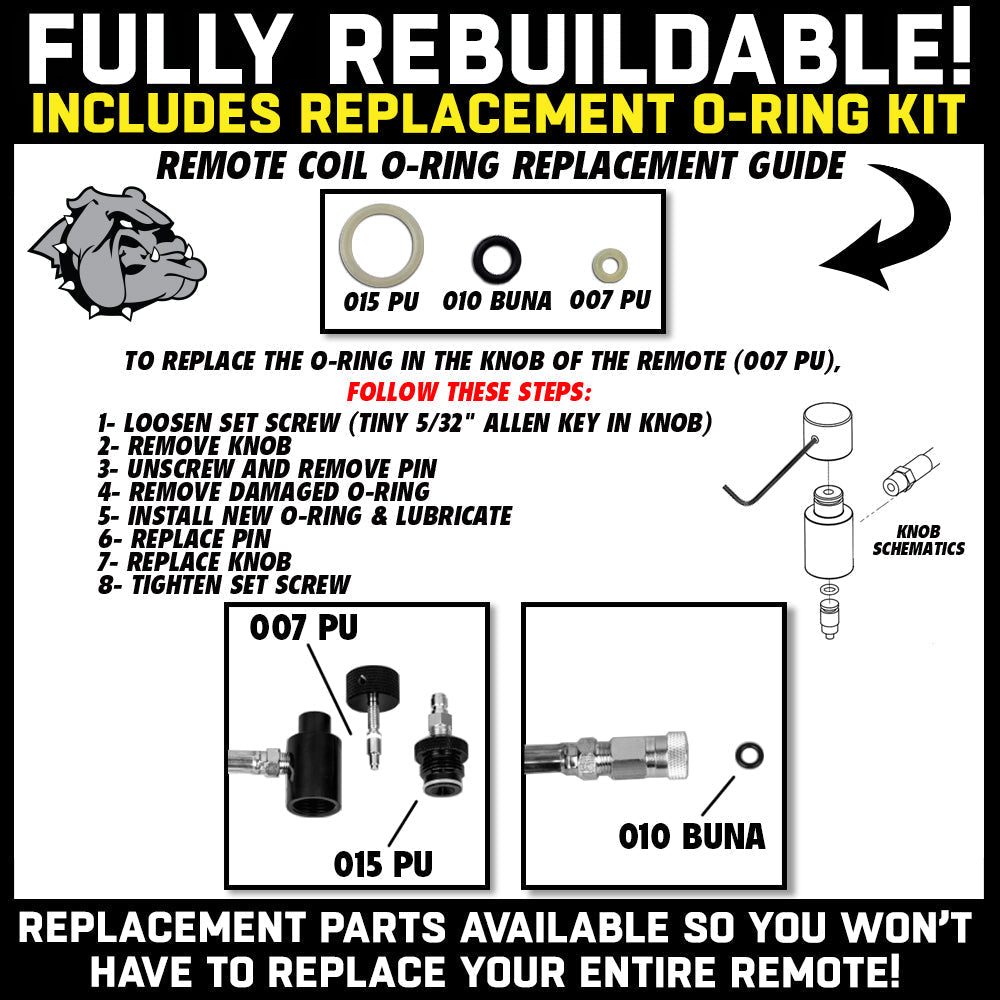 CLEARANCE Maddog Quick Disconnect Paintball Tank Remote Coils - High Pressure Air (HPA) & CO2 | USED