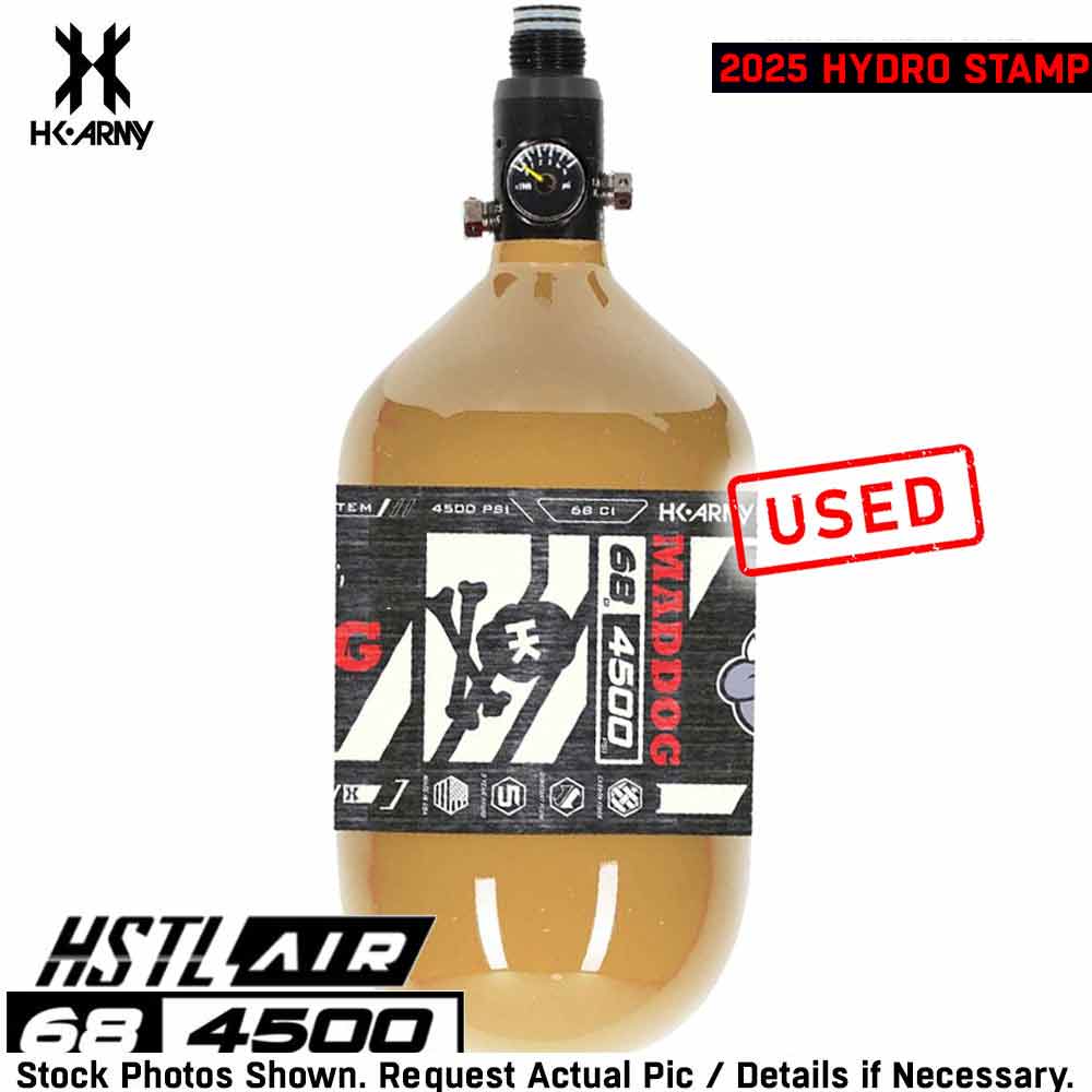 CLEARANCE USED Maddog HK Army HSTL 68/4500 Carbon Fiber HPA Compressed Air Paintball Tank Bottle System - Standard Reg | 2025 Hydro