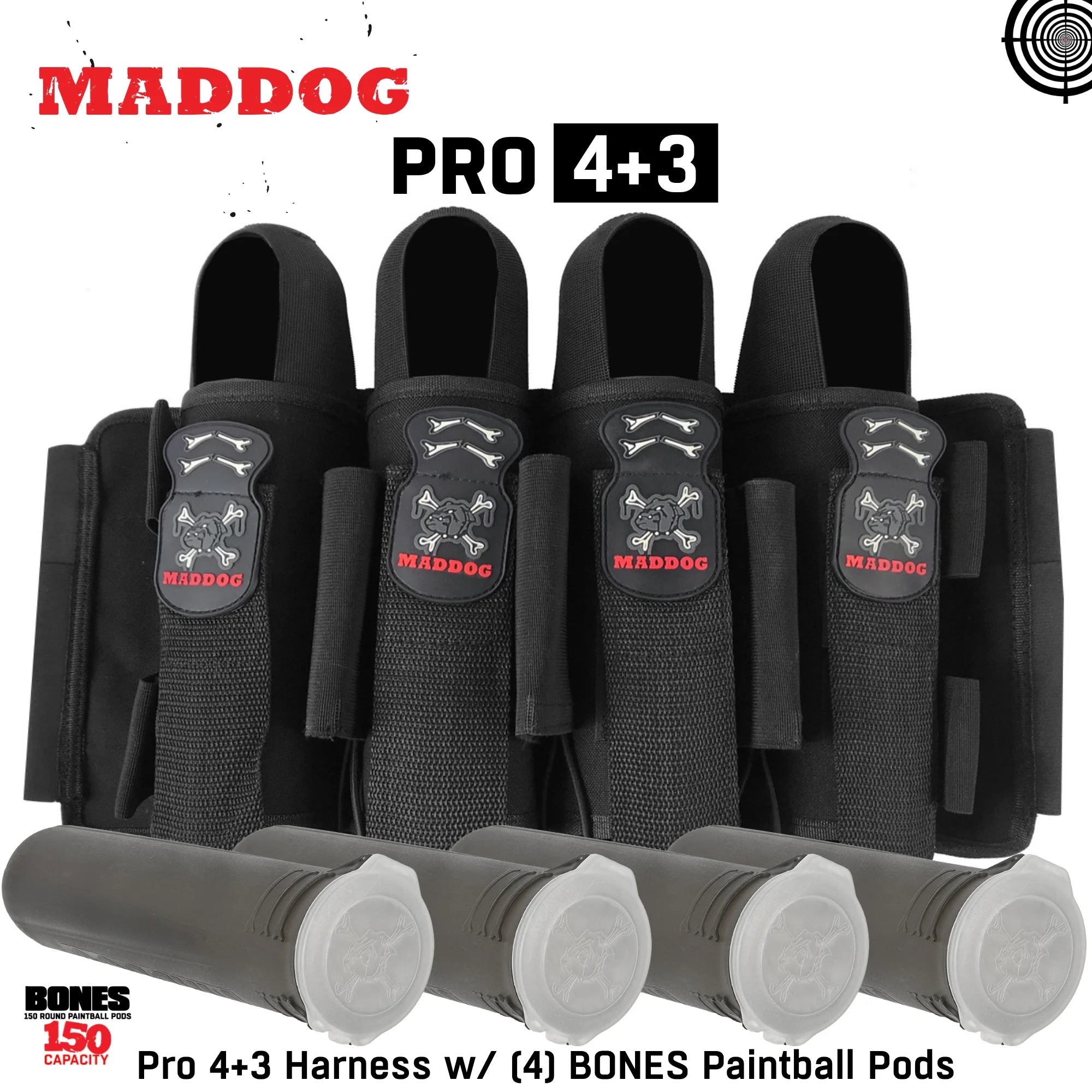 Maddog Pro Paintball Harness Pod Pack 3+2 4+3 5+4