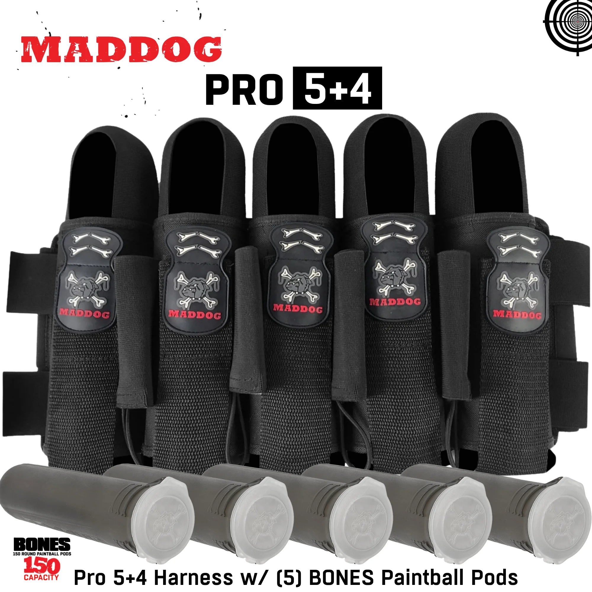 Maddog Pro Paintball Harness Pod Pack 3+2 4+3 5+4