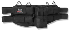 Black Maddog 4+1 paintball harness pod pack belt with HPA tank holder pouch and adjustable waist straps
