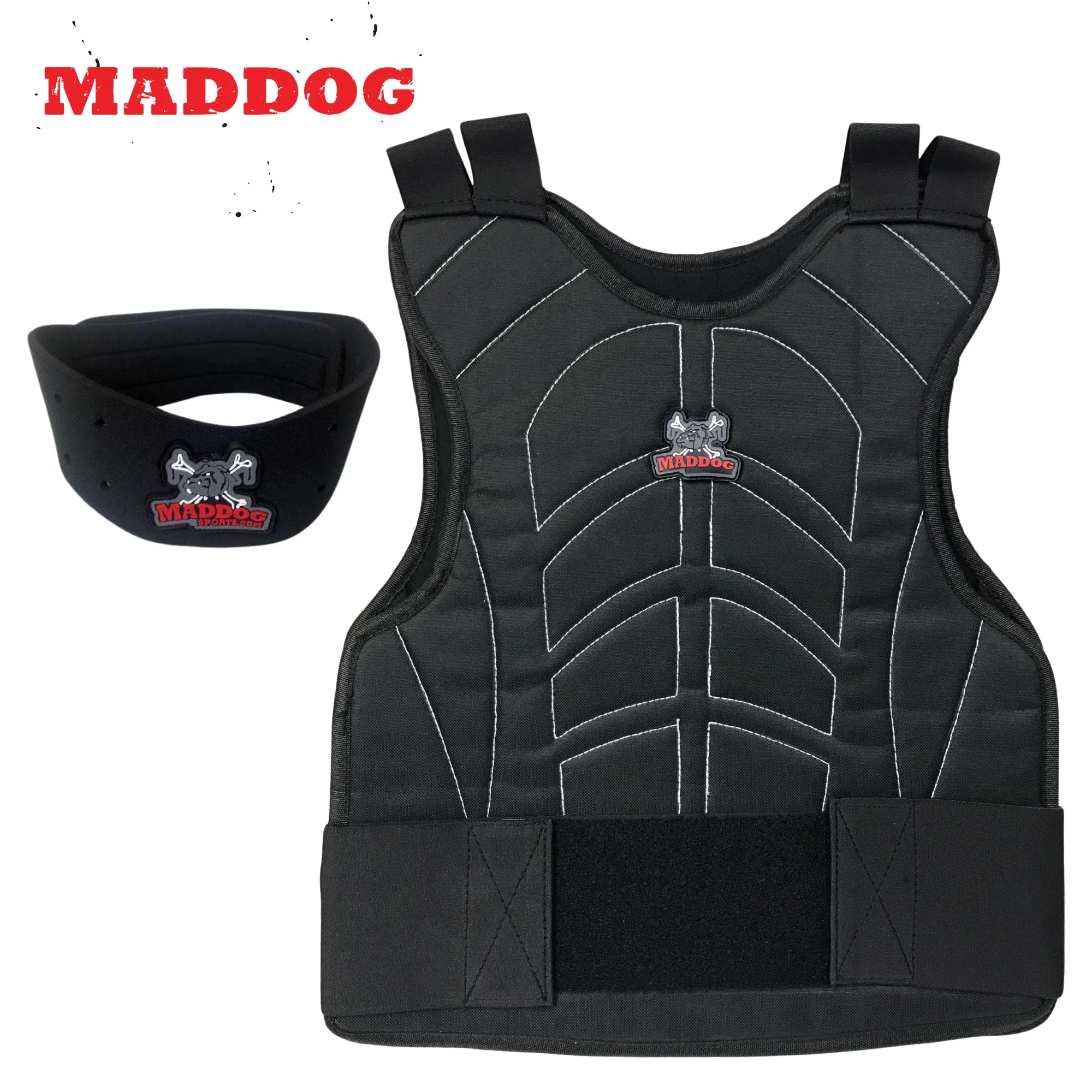 Maddog® Padded Chest Protector with Neck Protector Safety Combo - Black or Camo