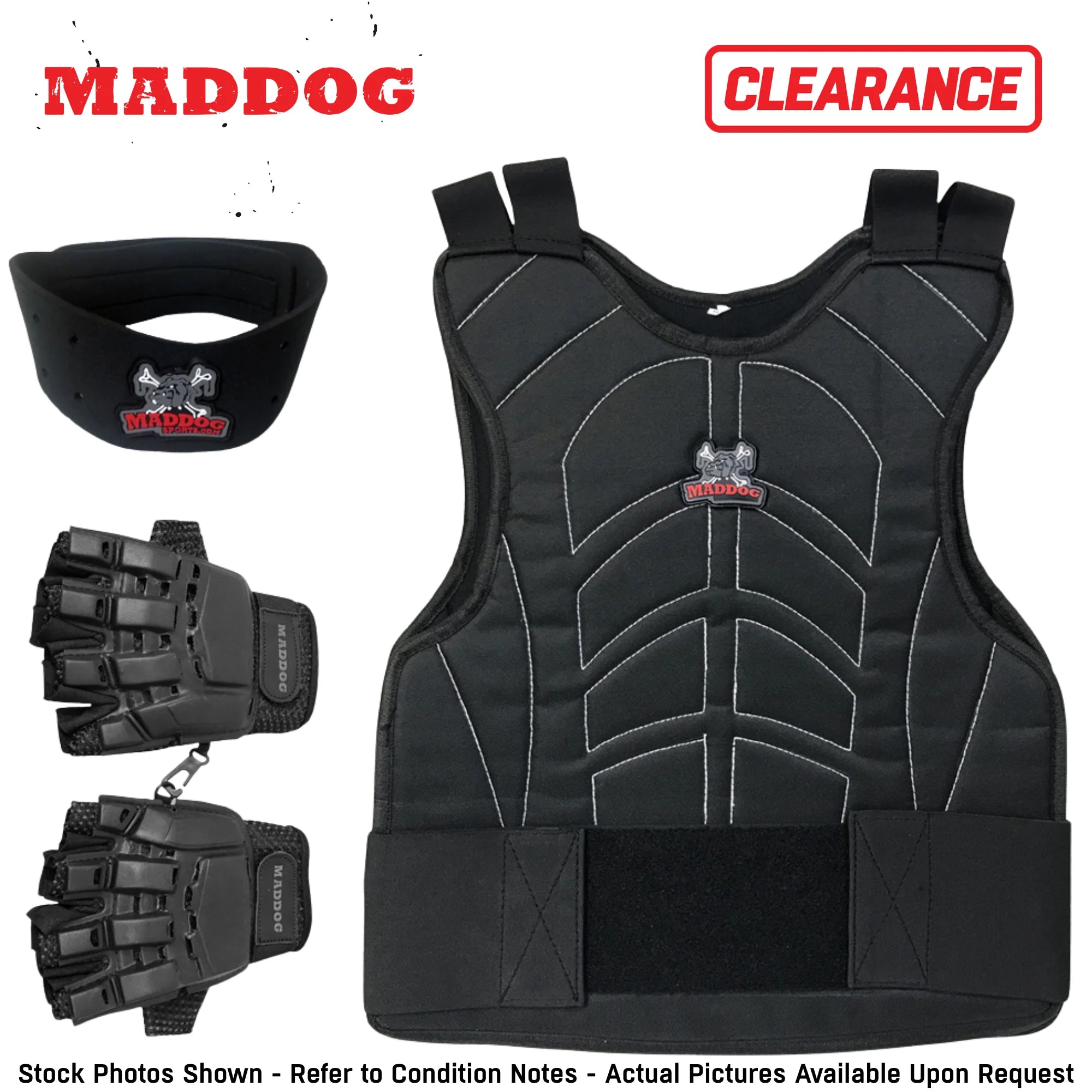 CLEARANCE Maddog Paintball & Airsoft Protective Gear Combo - OPEN BOX / USED