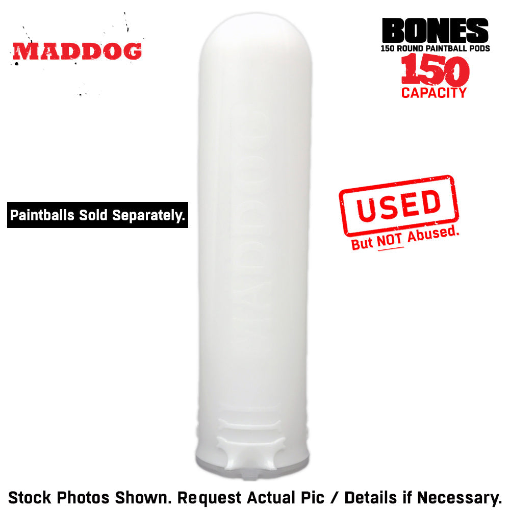 CLEARANCE Maddog BONES 150 Round Paintball Pods - CHOOSE YOUR COLOR | USED But NOT Abused