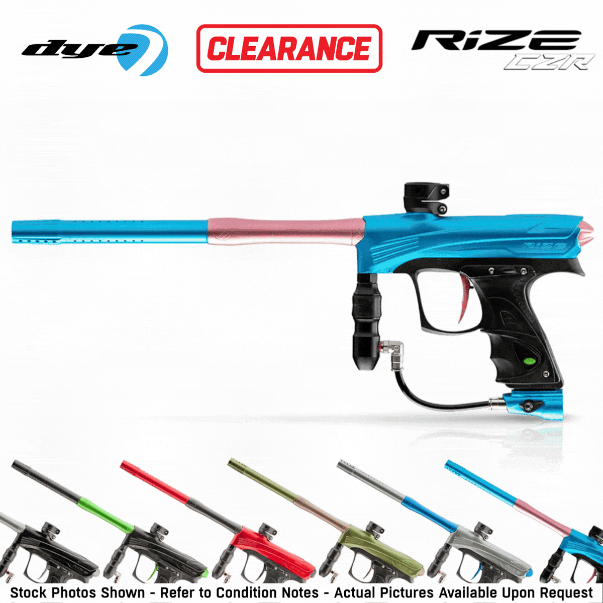 Dye Rize CZR Electronic Gun Marker - Full Auto Tournament Black / Gold color, marker, accurate marker control, for woodsball play, hero view