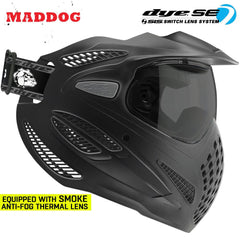 Maddog Dye SE Thermal paintball mask with smoke anti-fog thermal lens and integrated visor