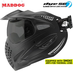 Maddog Dye SE Thermal paintball mask with smoke anti-fog thermal lens and switch lens system
